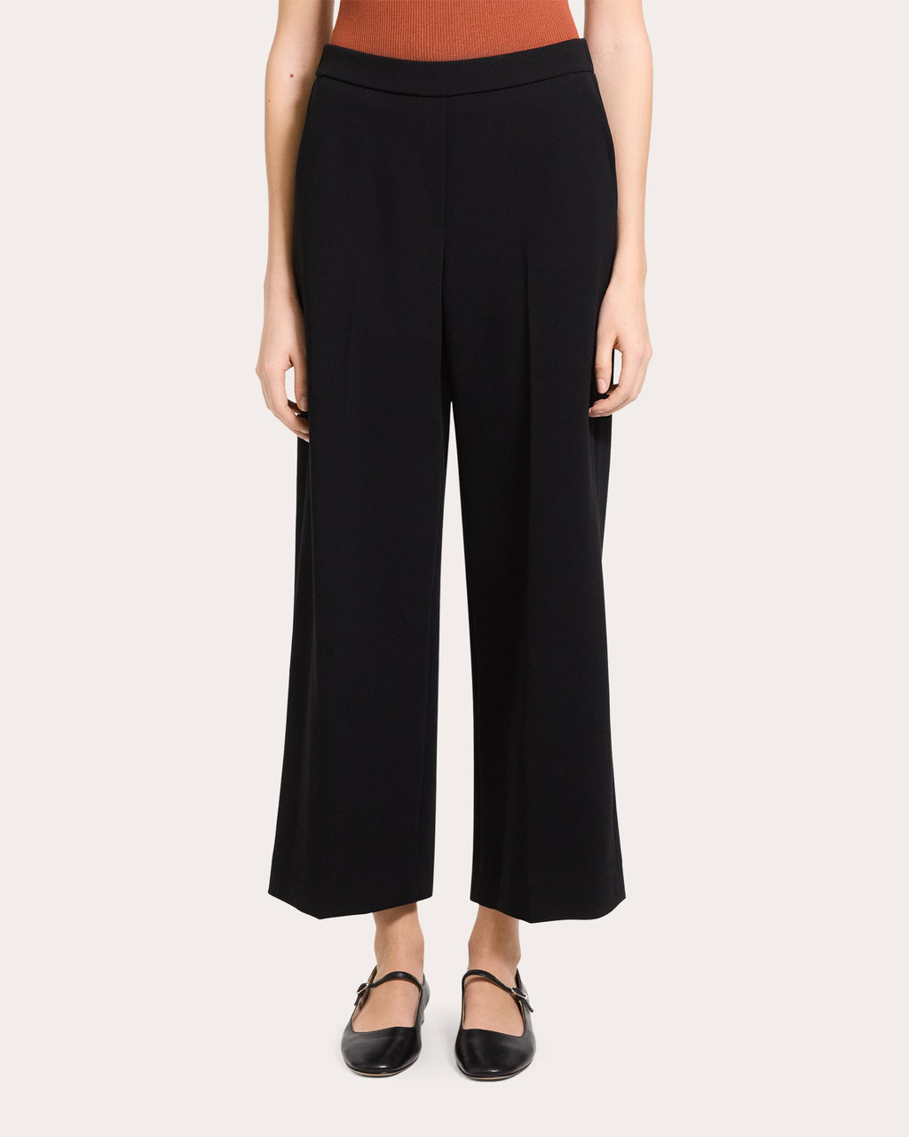 Classic Crepe Cropped Pull-On Pants