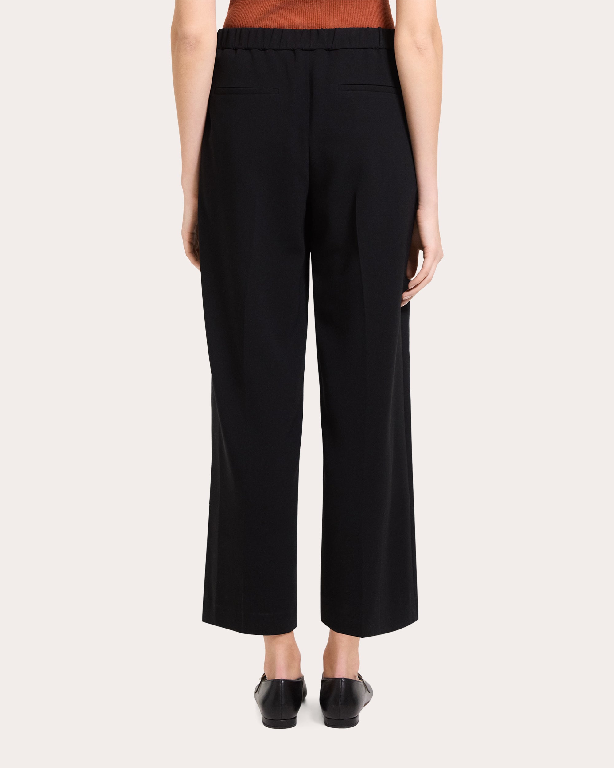 Classic Crepe Cropped Pull-On Pants