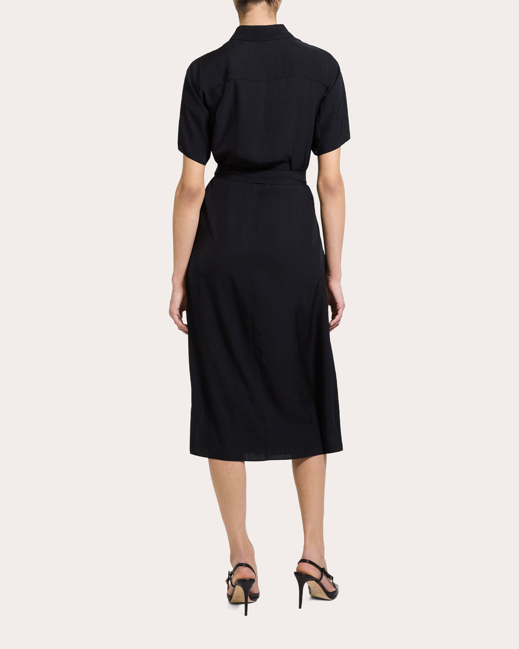 Twill Belted A-Line Shirt Dress