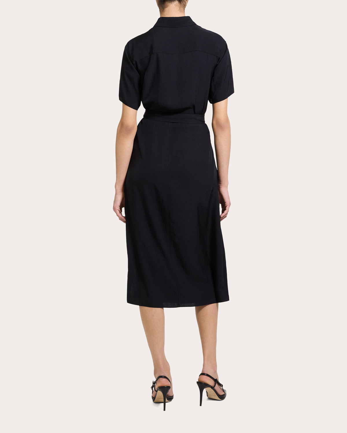 Twill Belted A-Line Shirt Dress