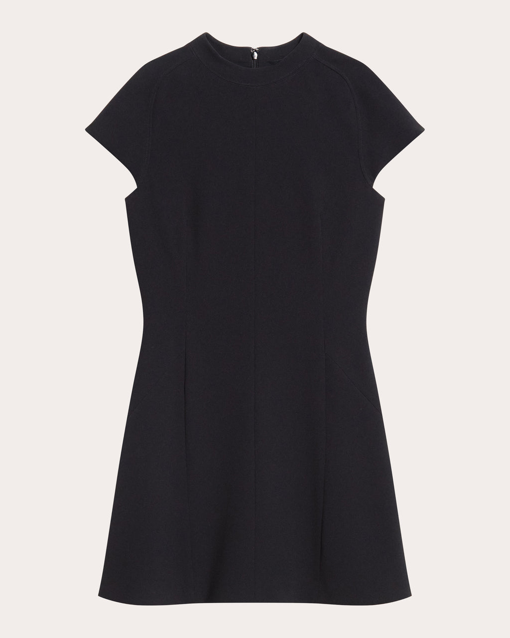 Seamed Crepe A-Line Mini Dress