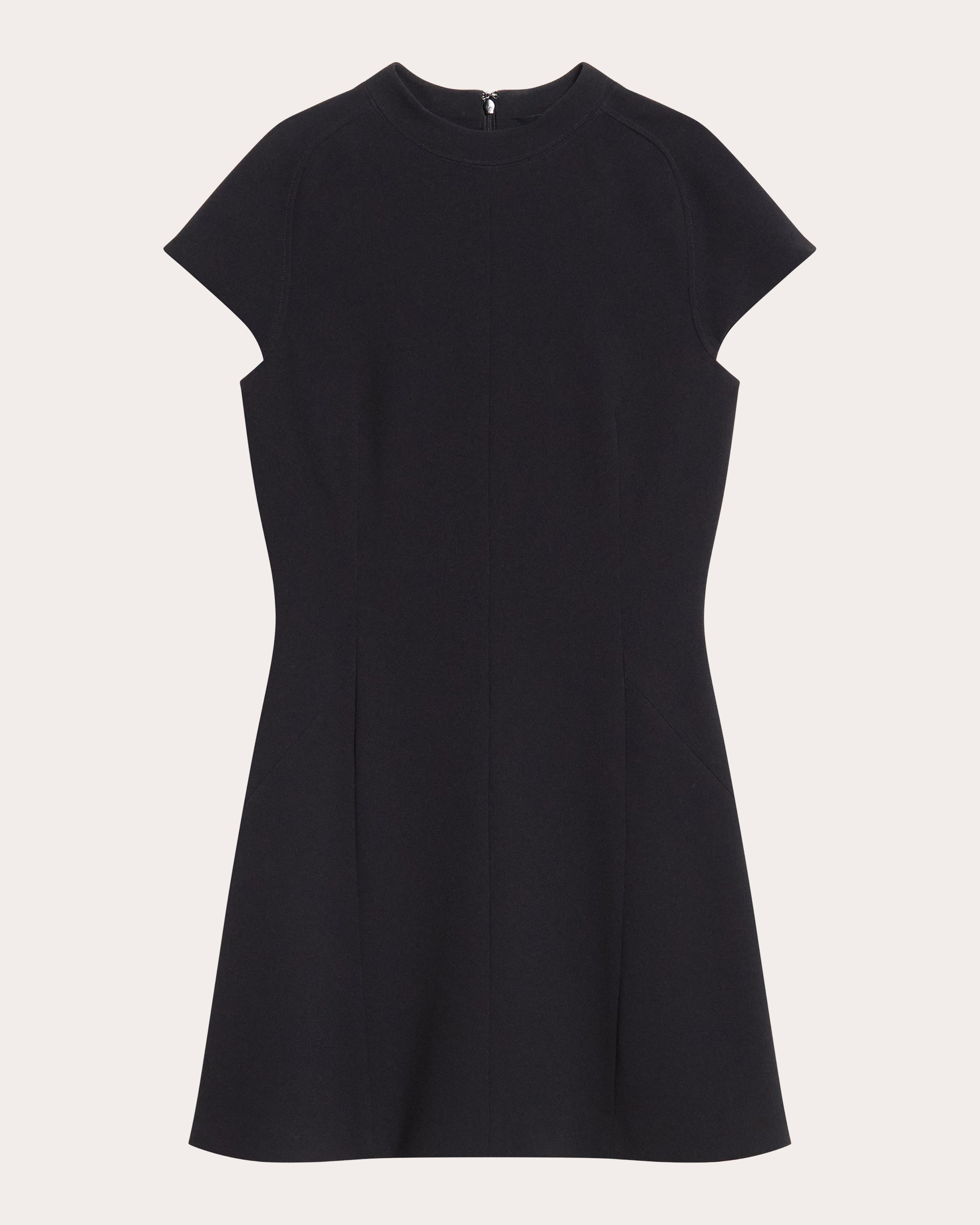 Seamed Crepe A-Line Mini Dress