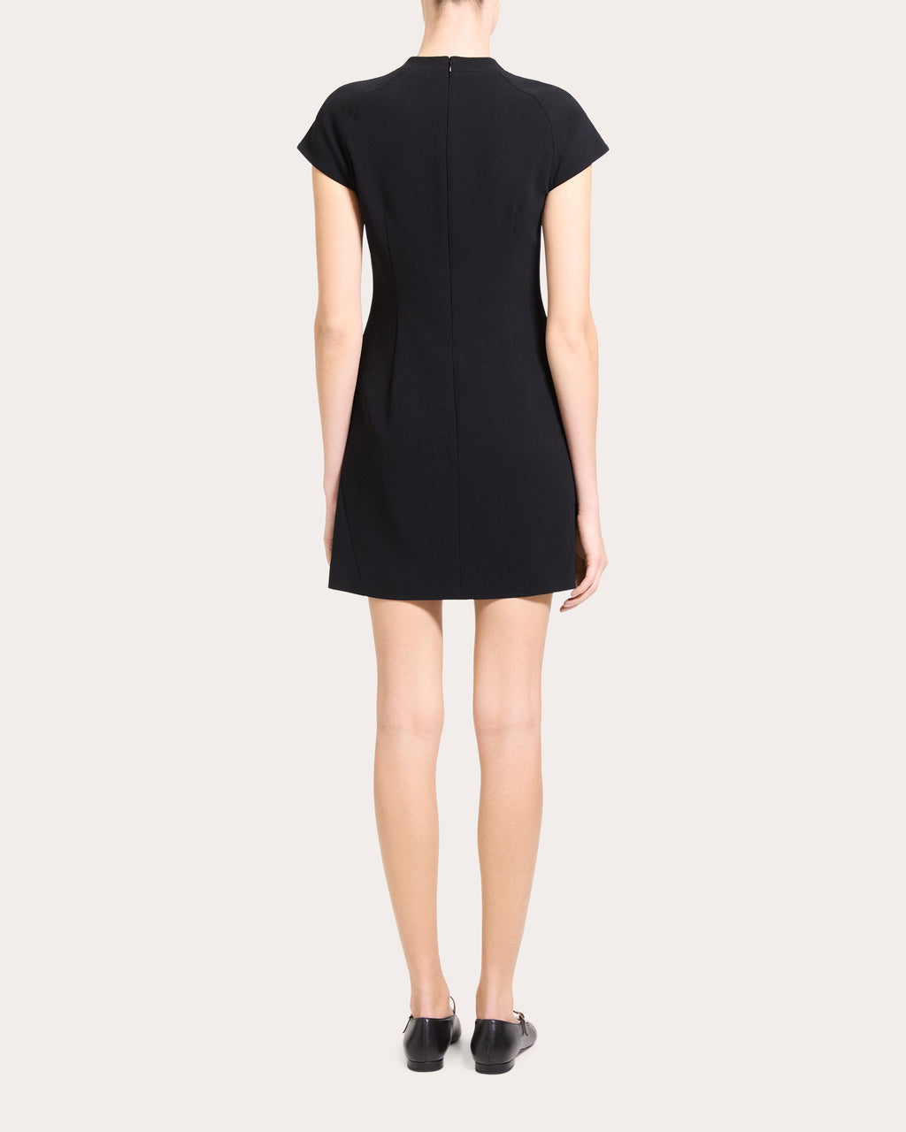 Seamed Crepe A-Line Mini Dress