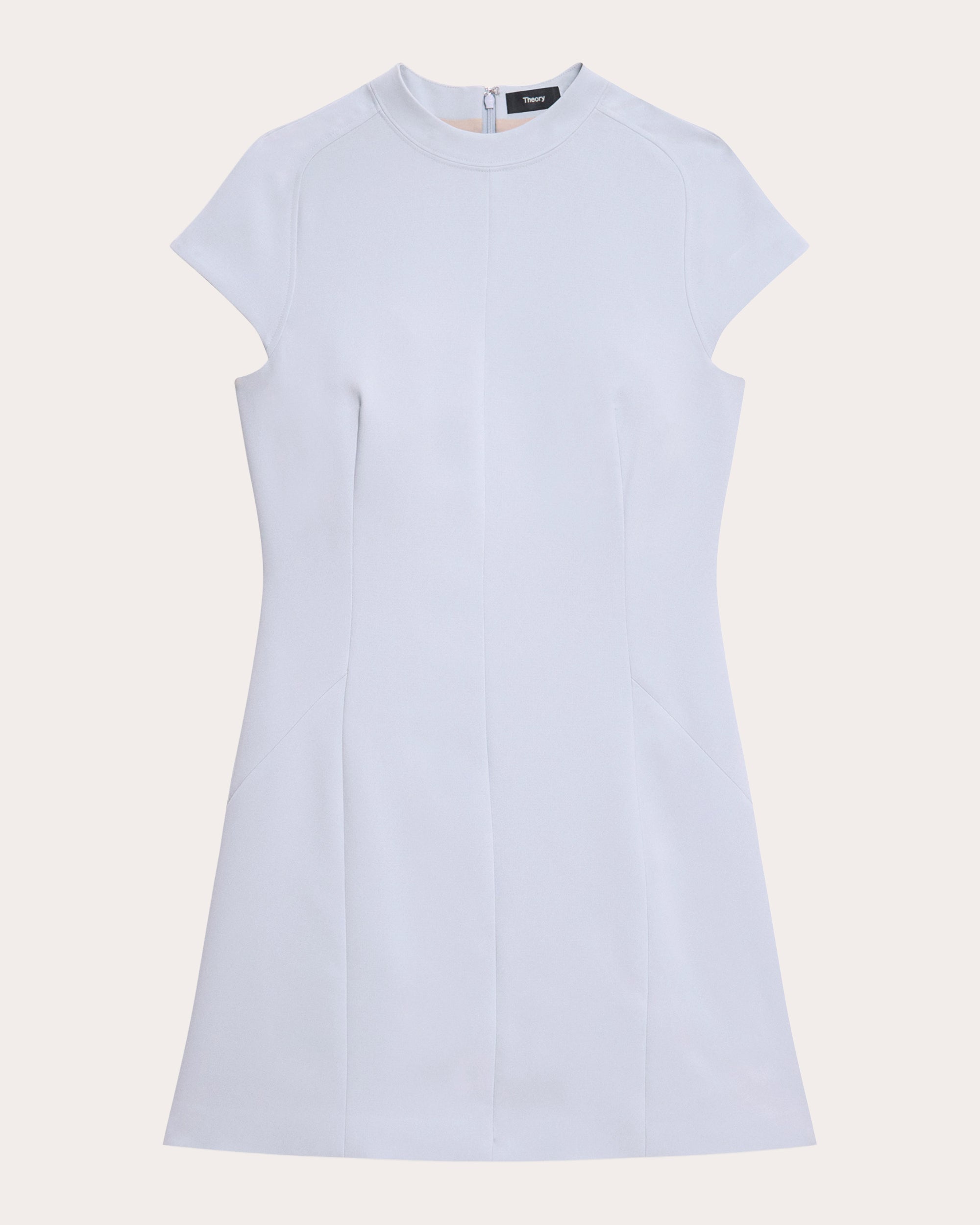 Seamed Crepe A-Line Mini Dress