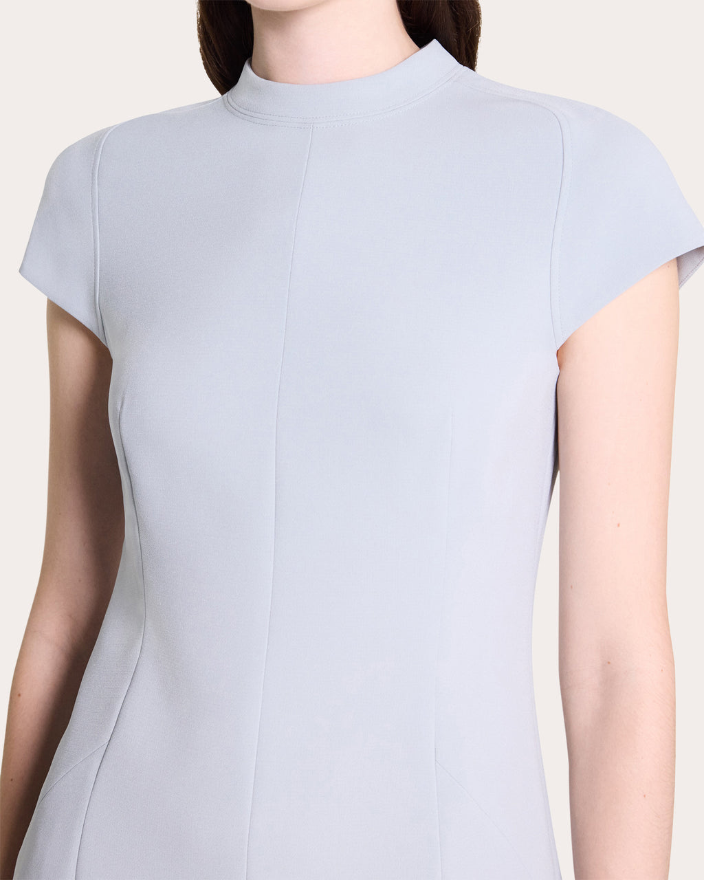 Seamed Crepe A-Line Mini Dress