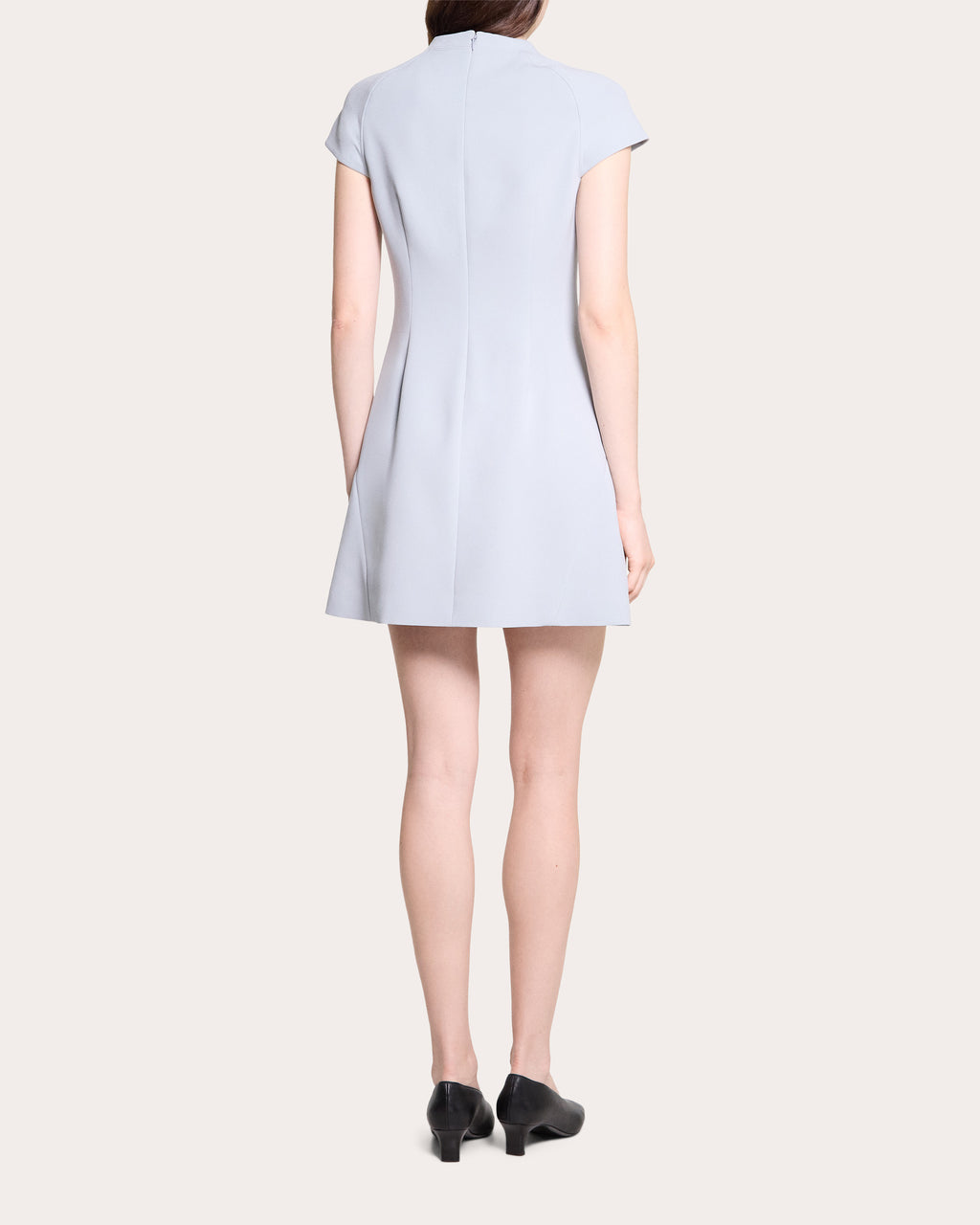 Seamed Crepe A-Line Mini Dress