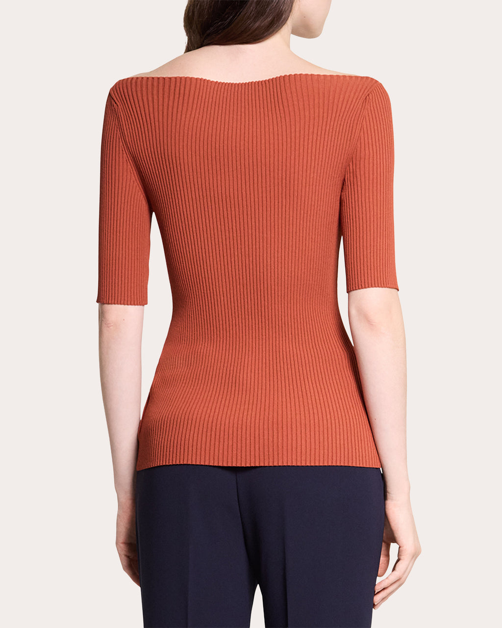 Rib Knit Boatneck Top