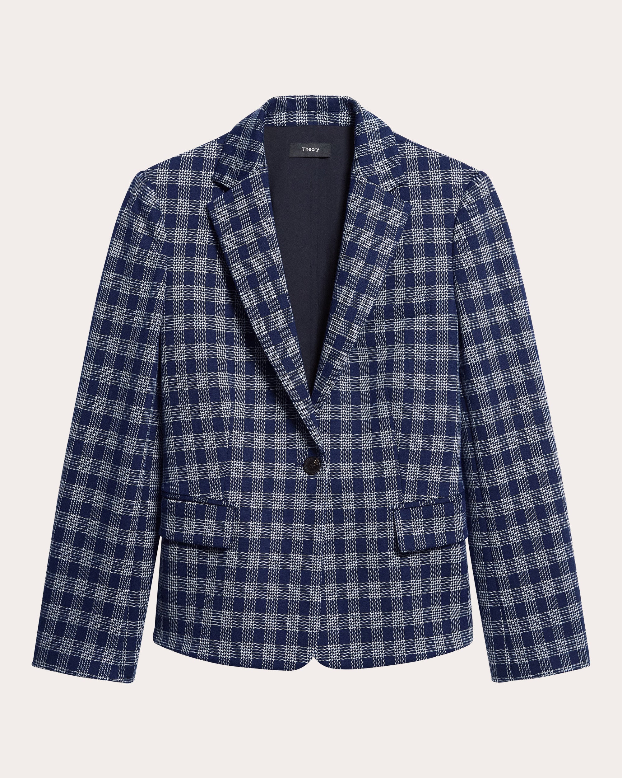 Plaid Slim Single-Breasted Blazer