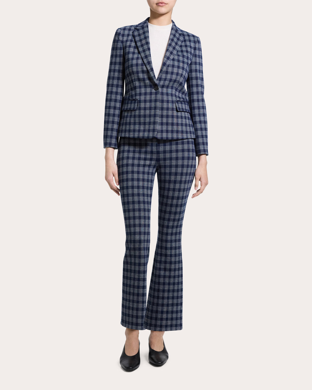Plaid Slim Single-Breasted Blazer
