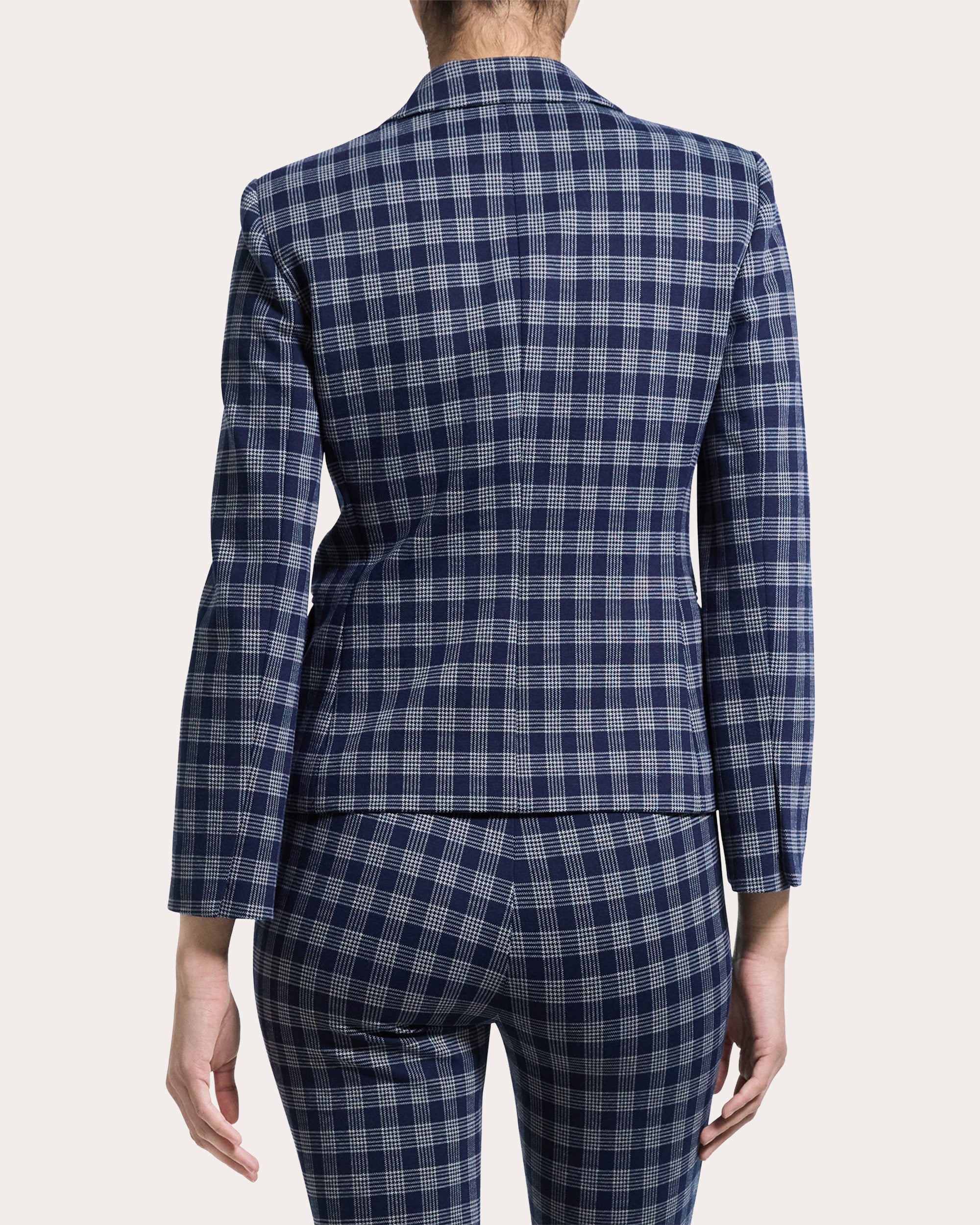 Plaid Slim Single-Breasted Blazer