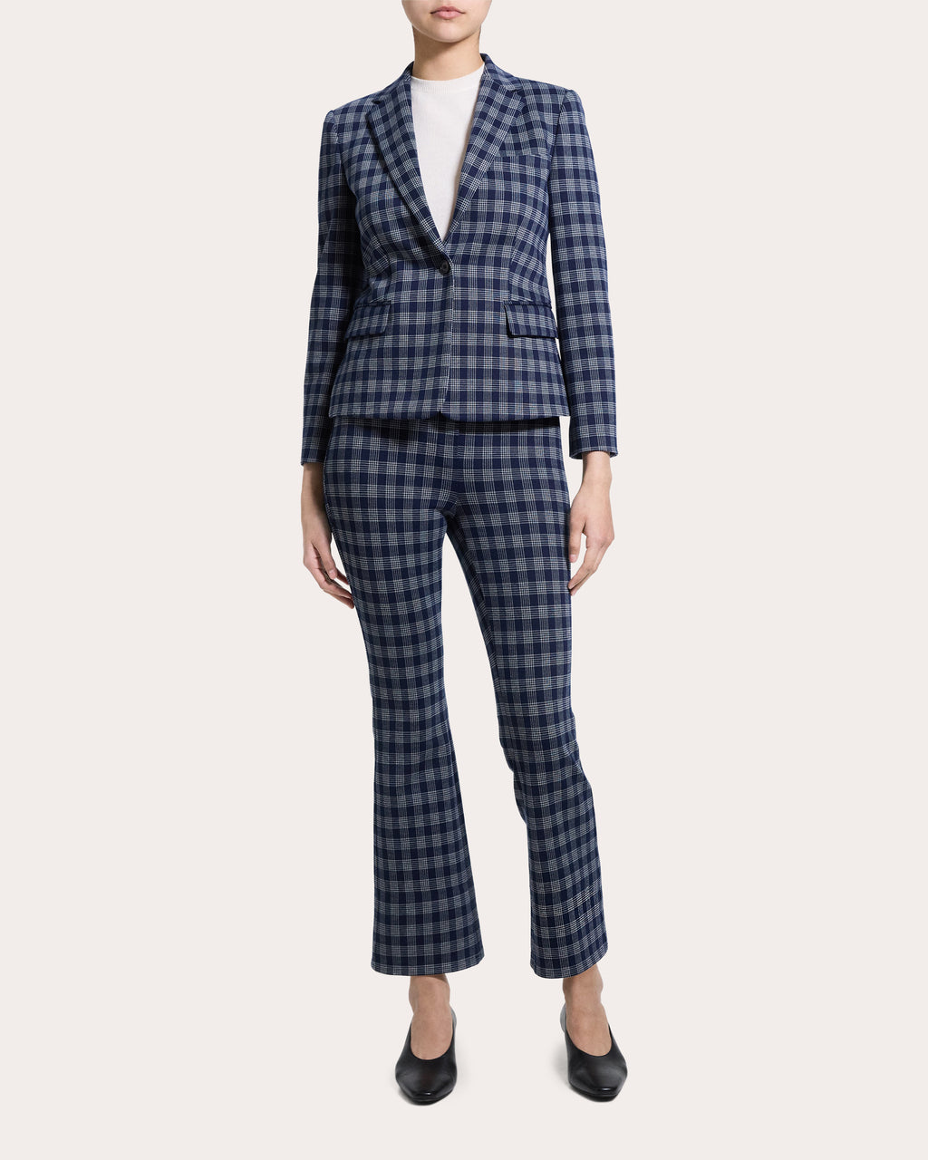 Plaid Slim Single-Breasted Blazer