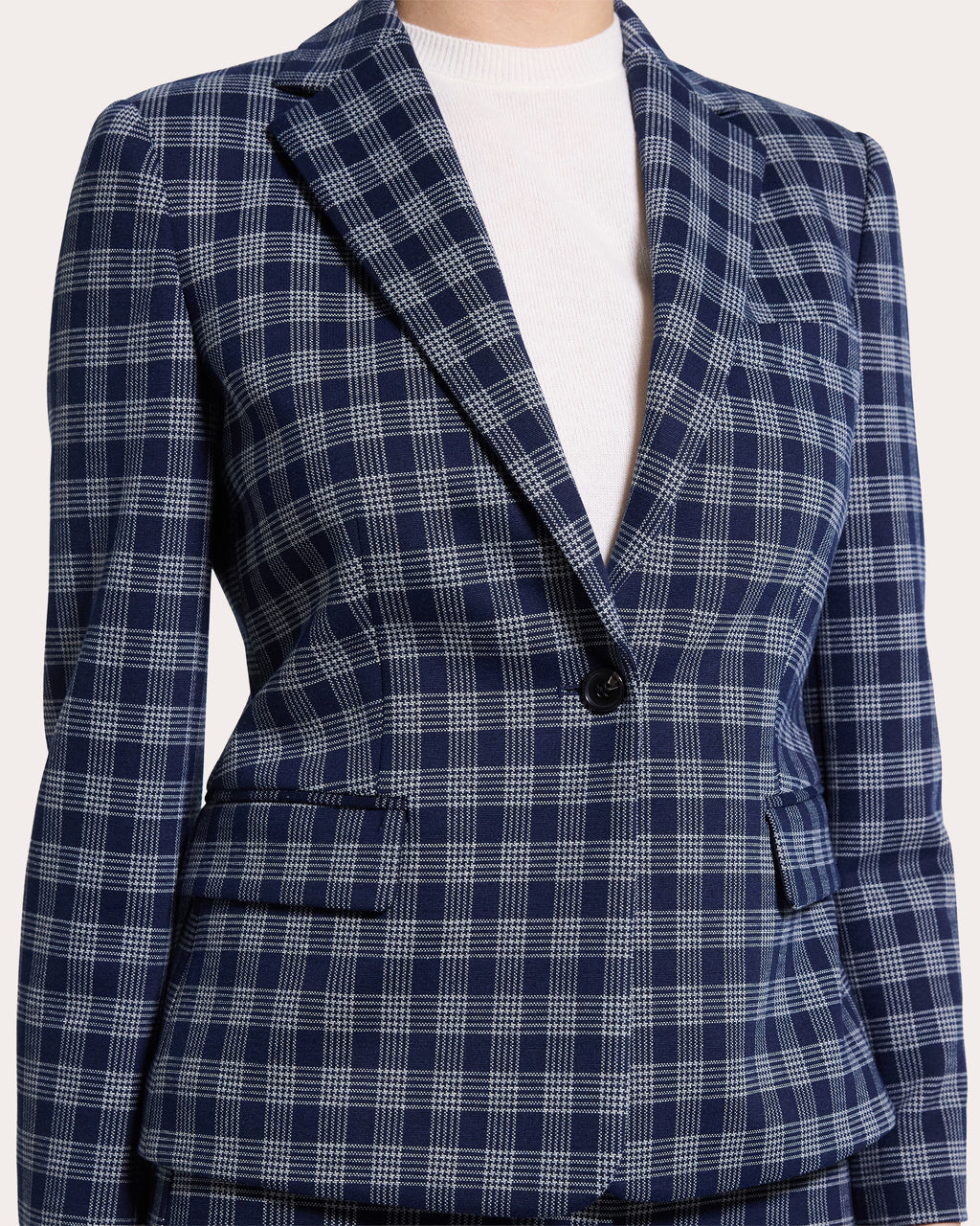 Plaid Slim Single-Breasted Blazer