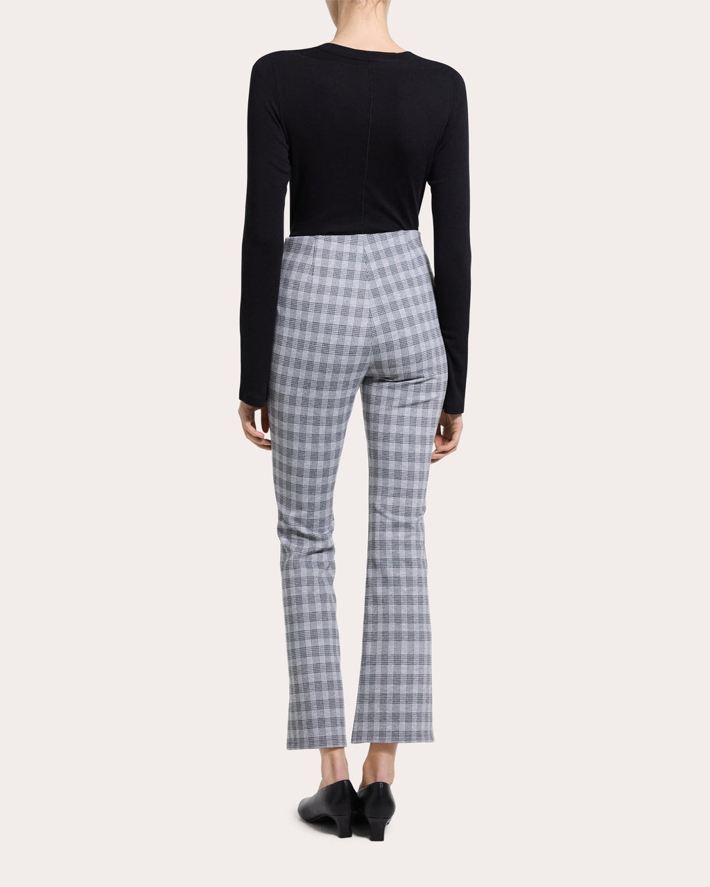 Plaid High-Rise Cropped Kick Pants