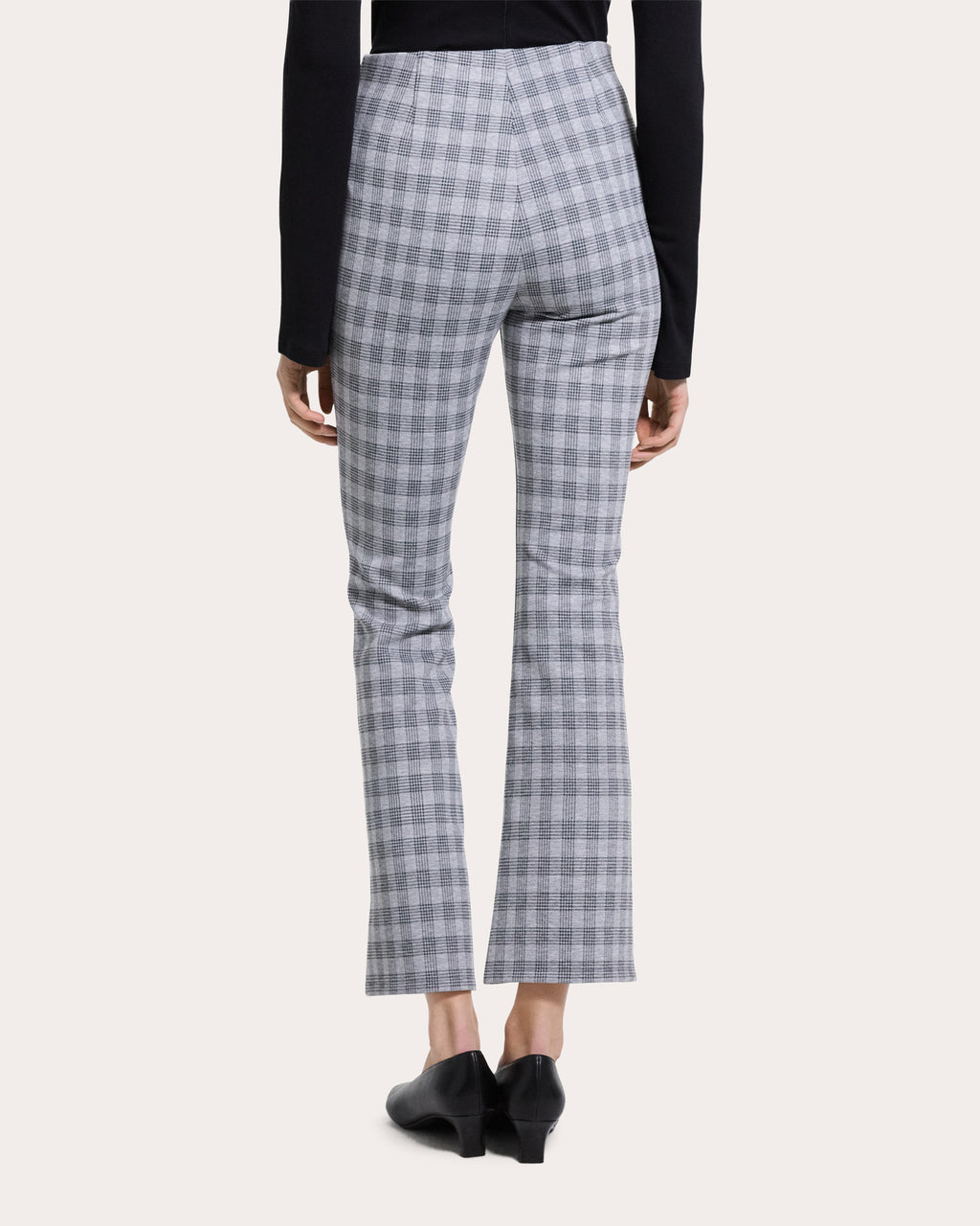 Plaid High-Rise Cropped Kick Pants
