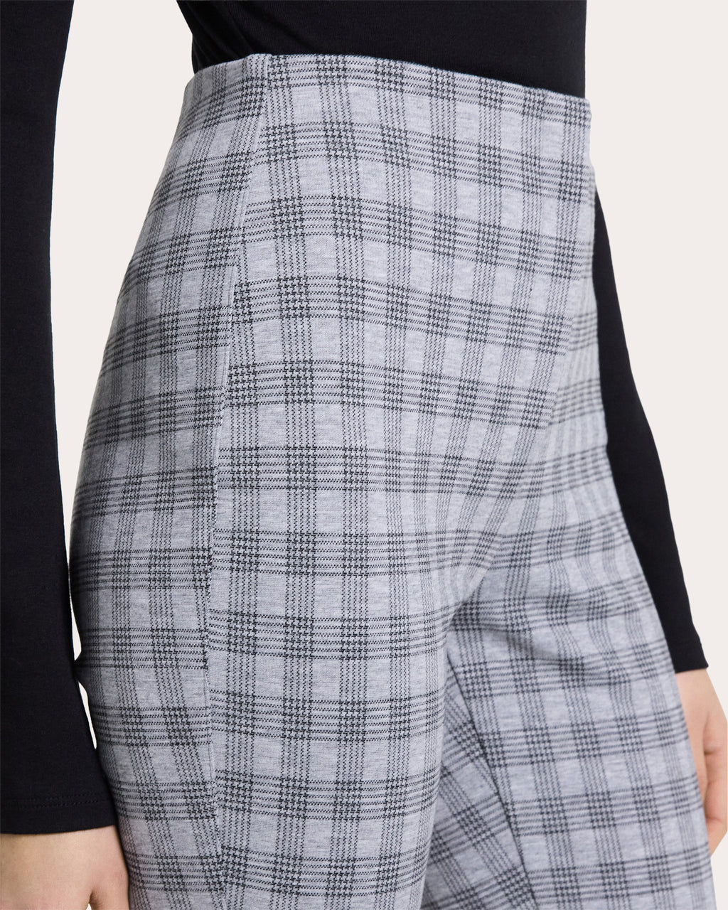 Plaid High-Rise Cropped Kick Pants