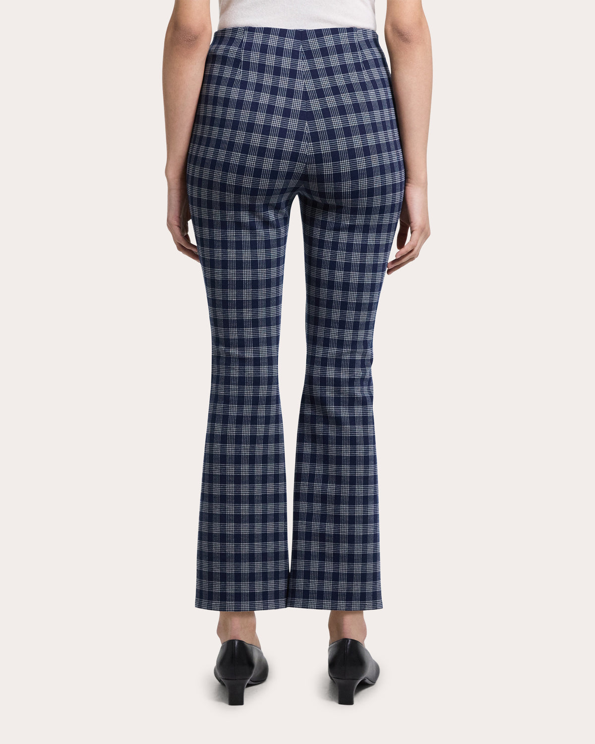 Plaid High-Rise Cropped Kick Pants