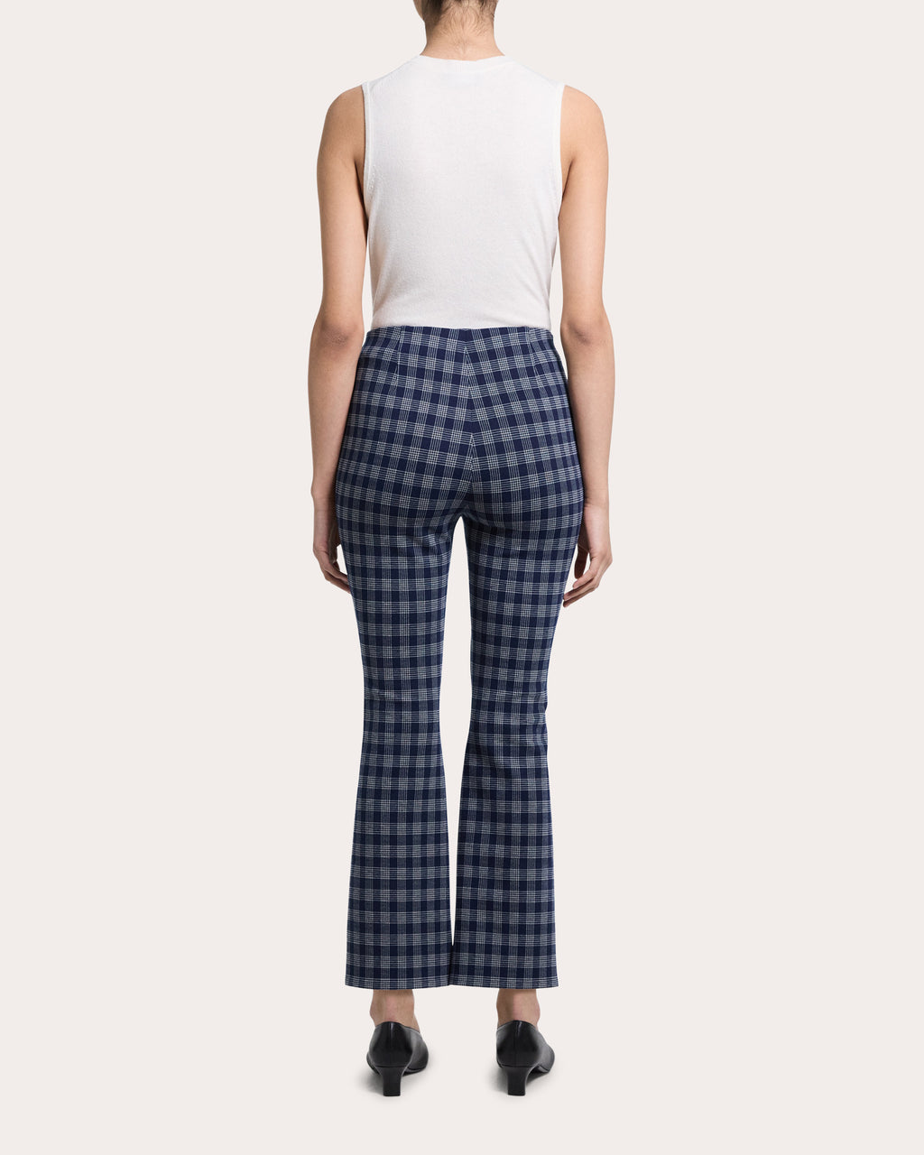 Plaid High-Rise Cropped Kick Pants