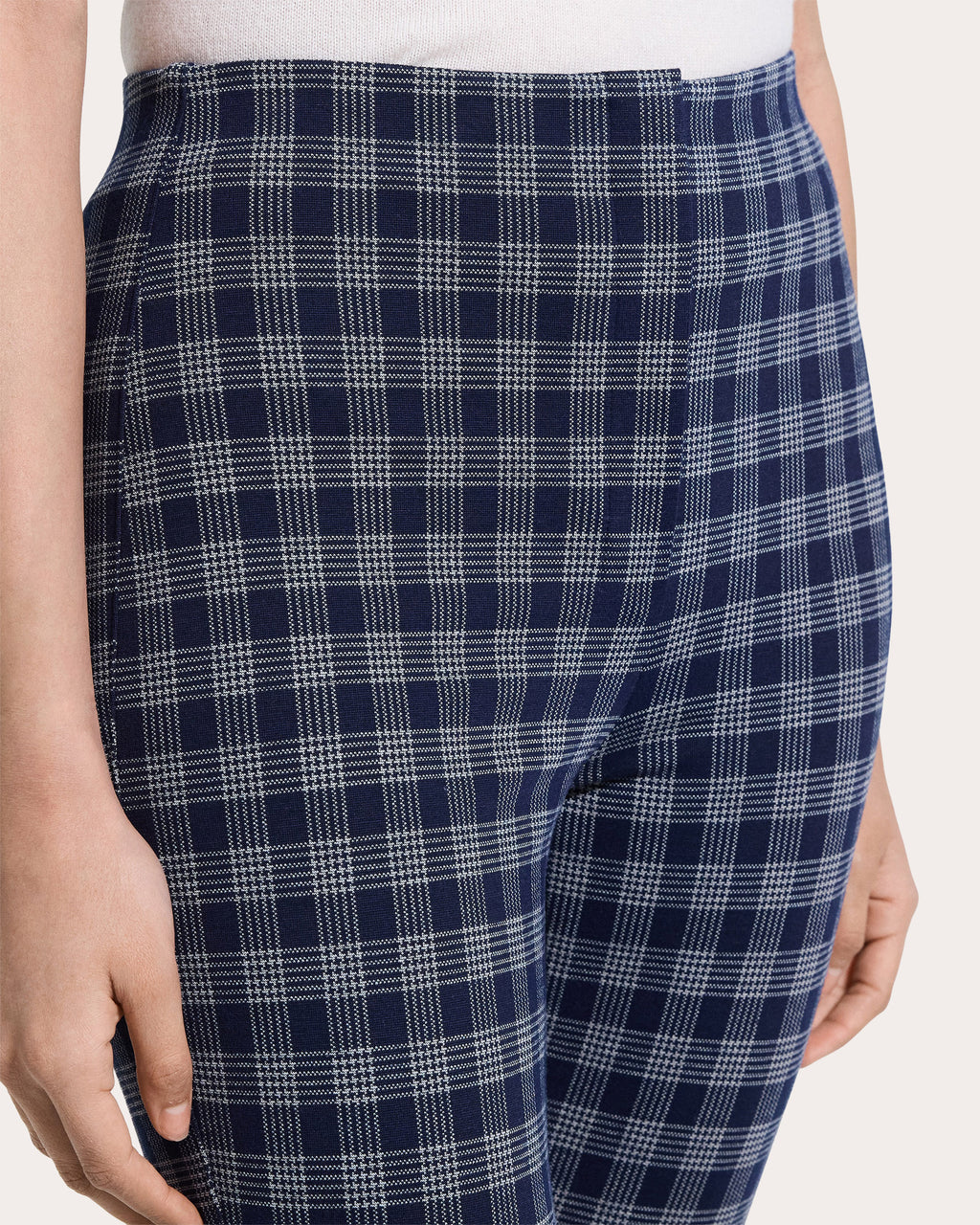 Plaid High-Rise Cropped Kick Pants