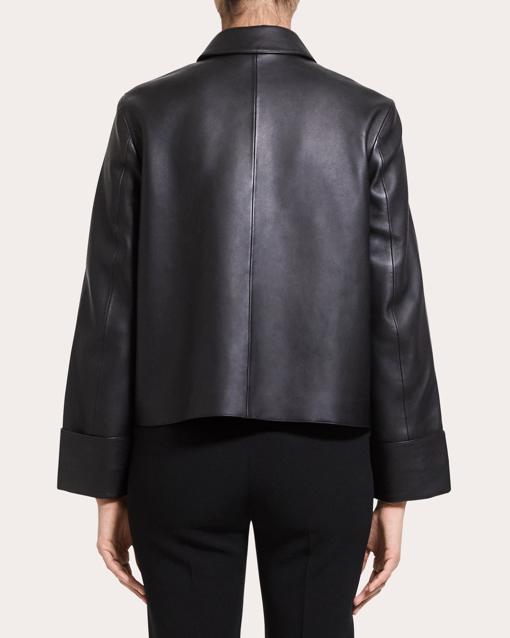 Leather Boxy Shirt Jacket