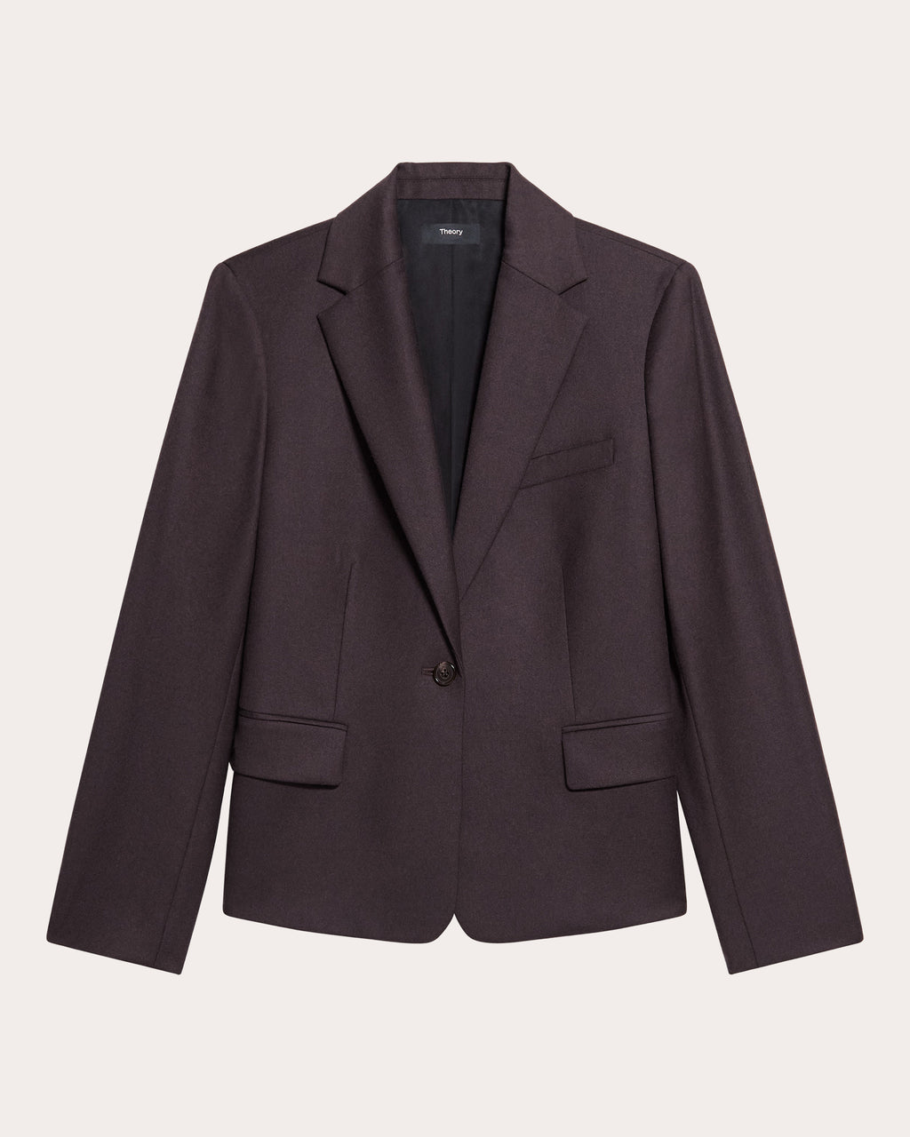 Sleek Flannel Wool Slim Blazer