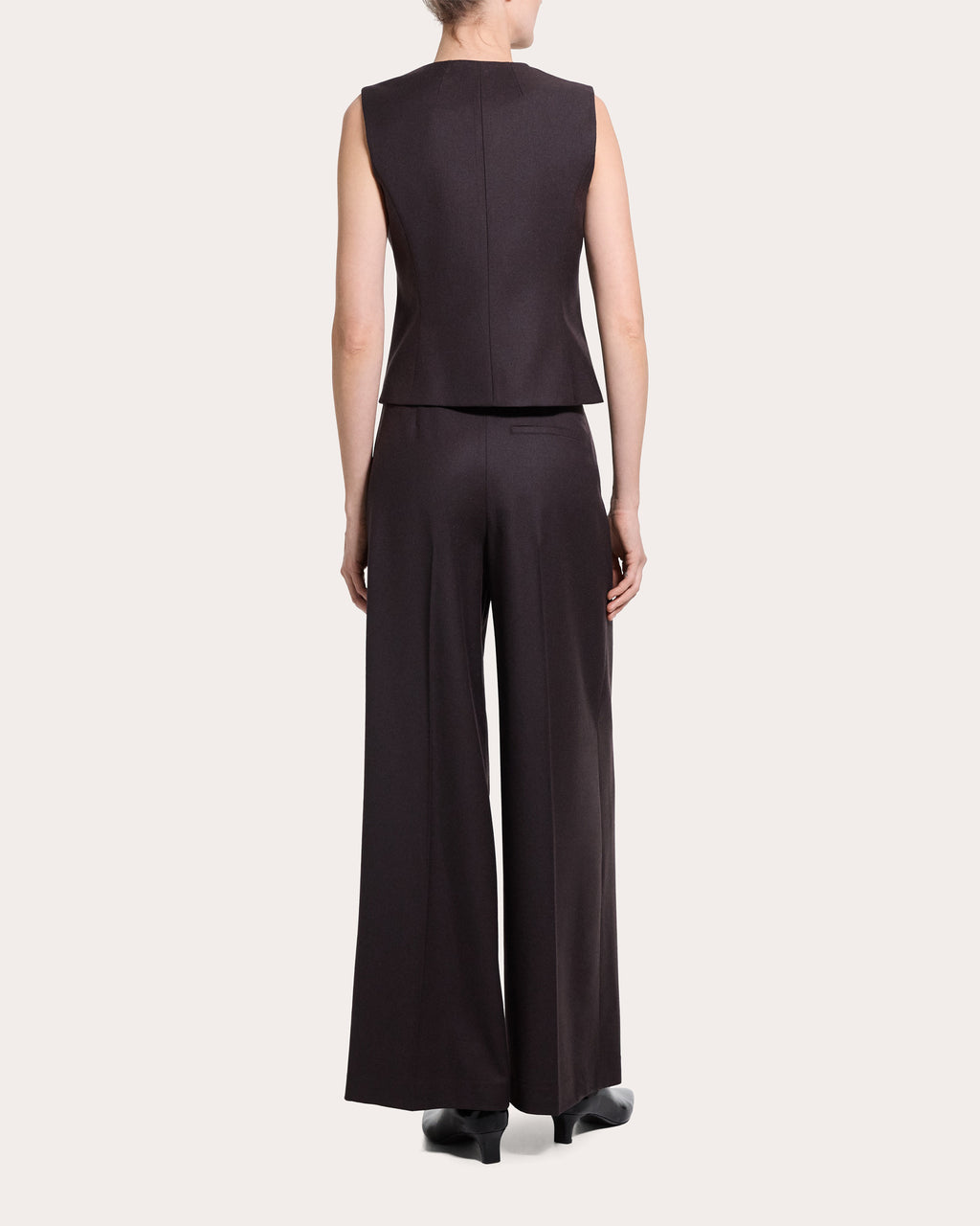 Sleek Flannel Wool Draped Wrap Vest