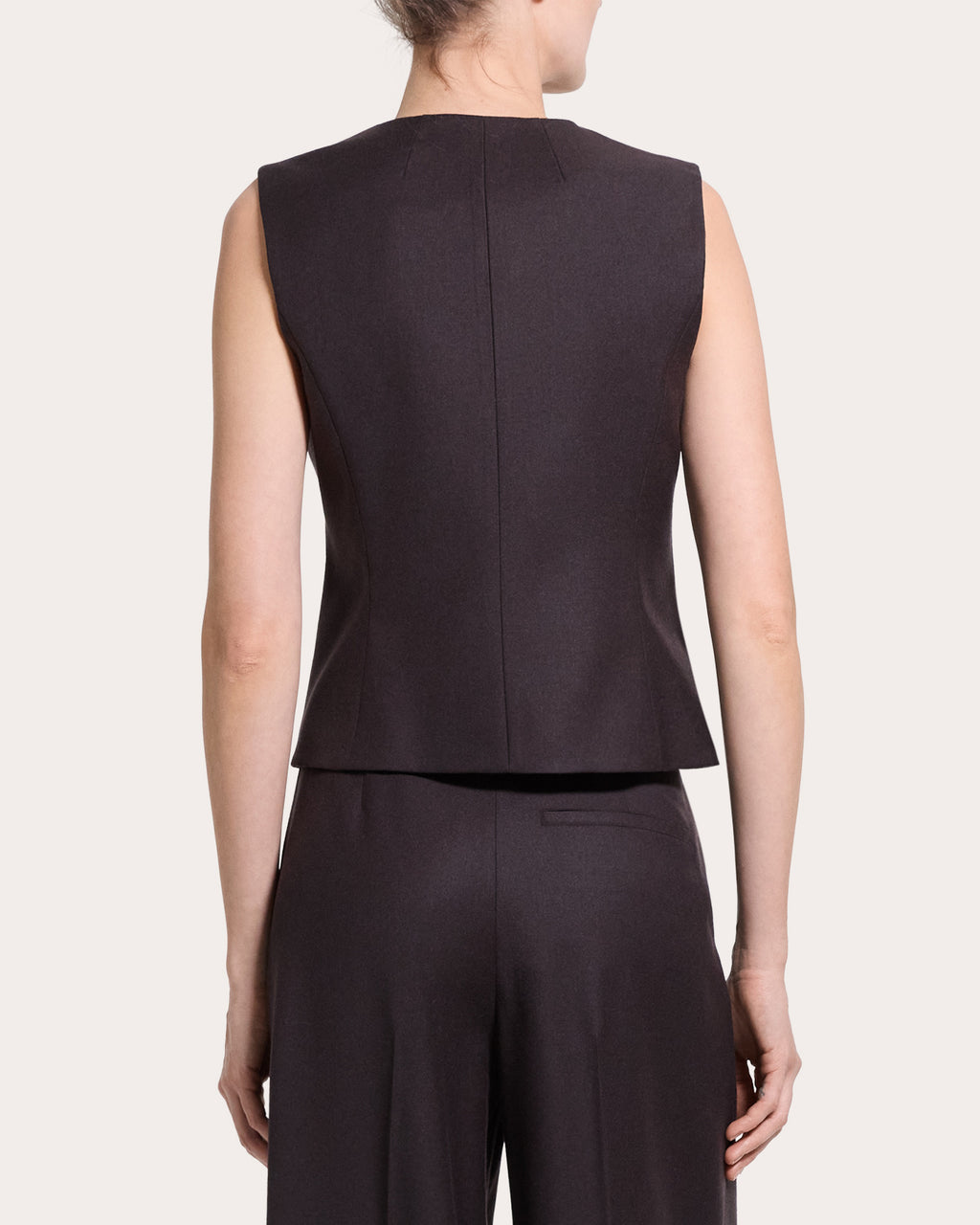 Sleek Flannel Wool Draped Wrap Vest