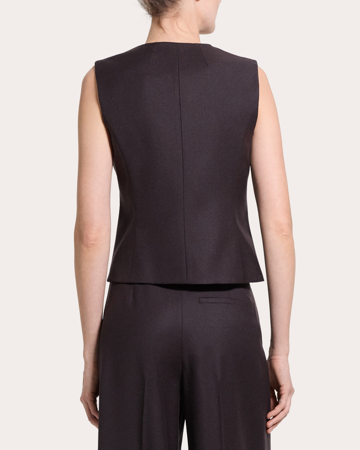 Sleek Flannel Wool Draped Wrap Vest