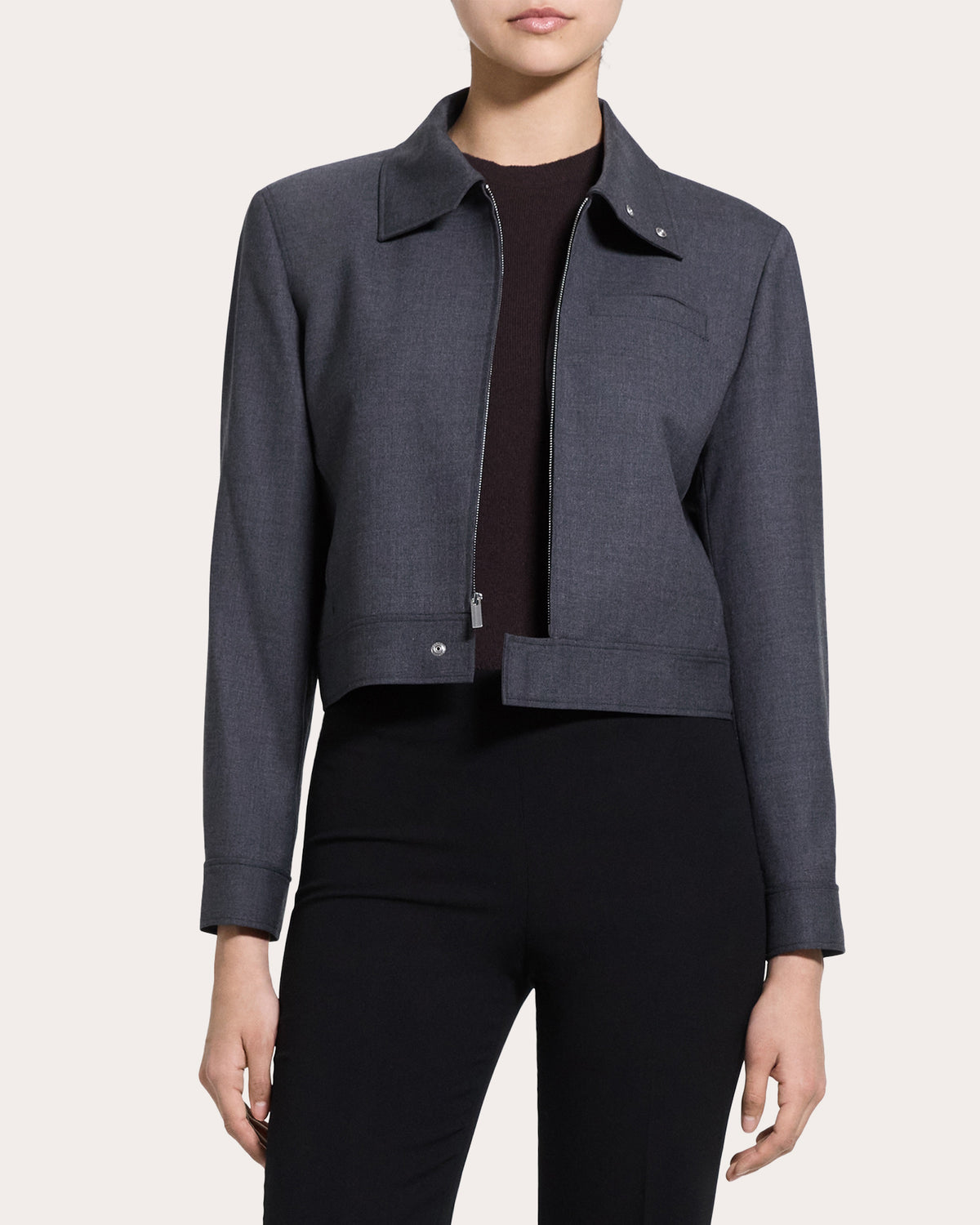 Harrington Flannel Cropped Jacket