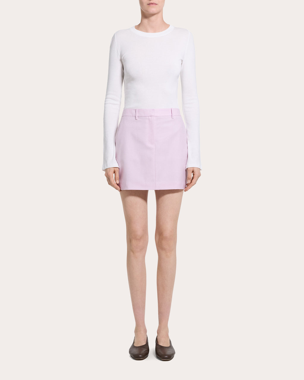 Sleek Flannel Knife Pleat Mini Skirt
