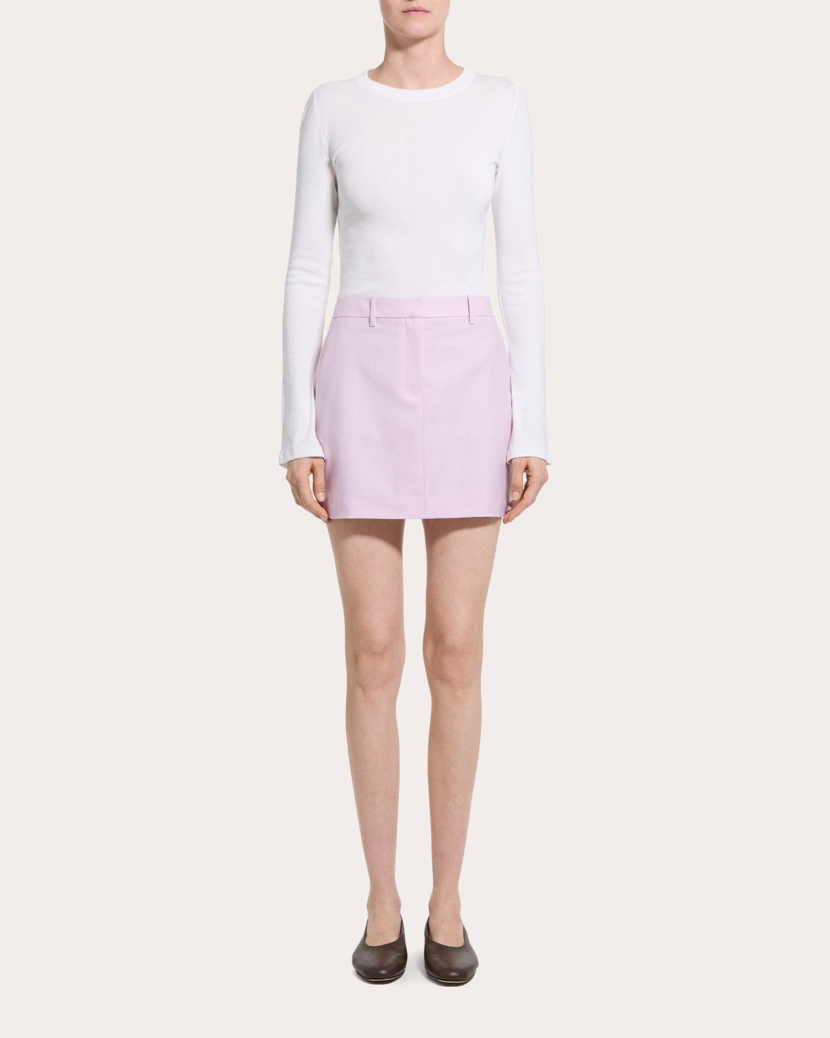 Sleek Flannel Knife Pleat Mini Skirt