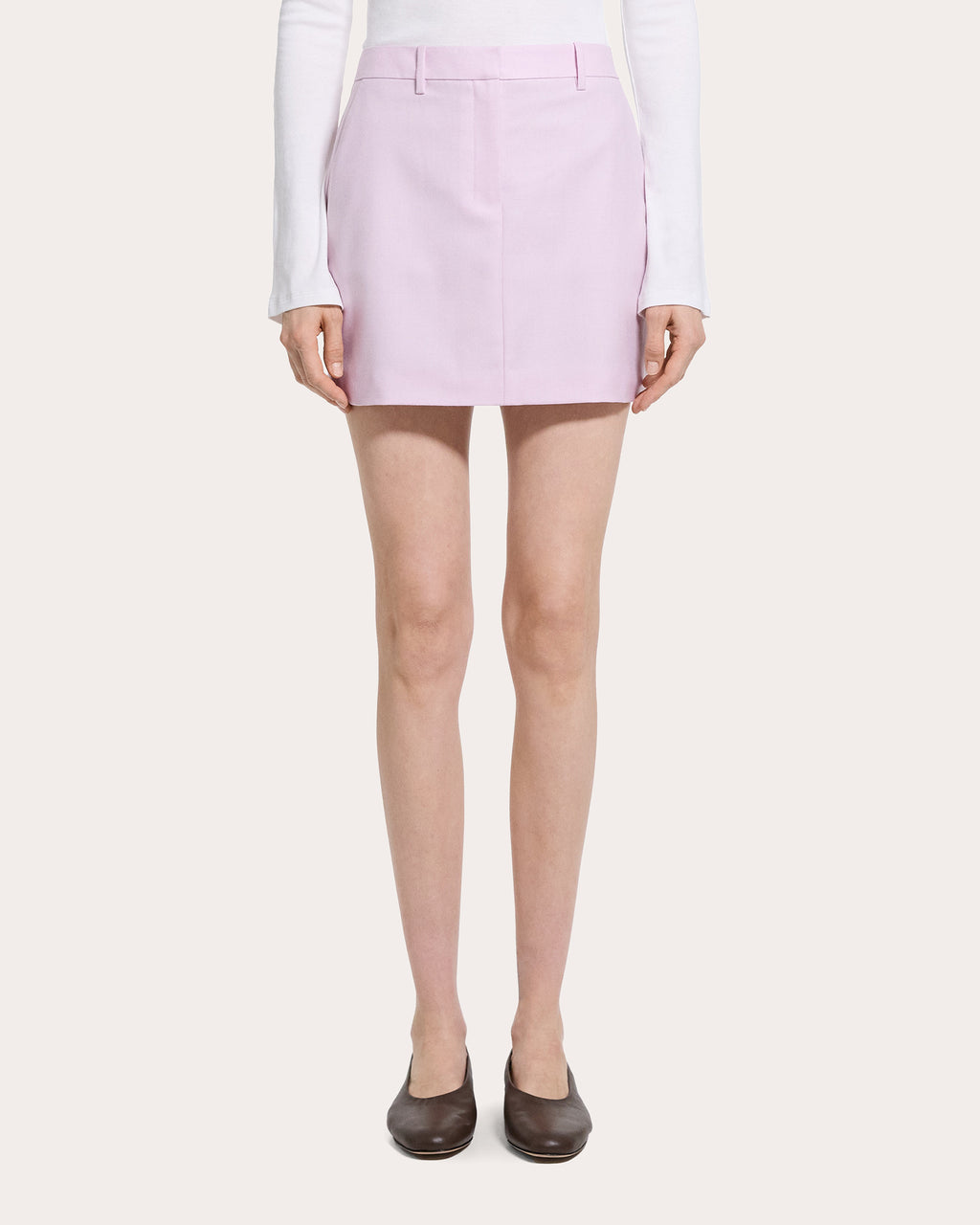 Sleek Flannel Knife Pleat Mini Skirt
