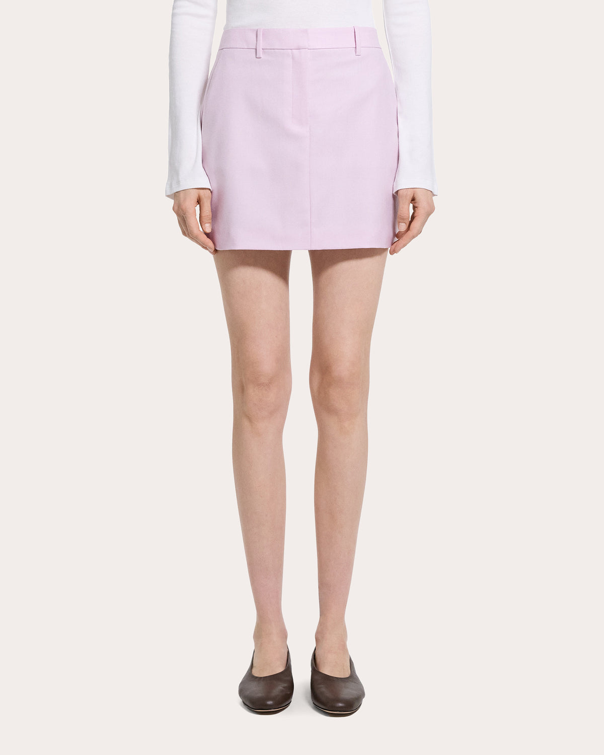 Sleek Flannel Knife Pleat Mini Skirt