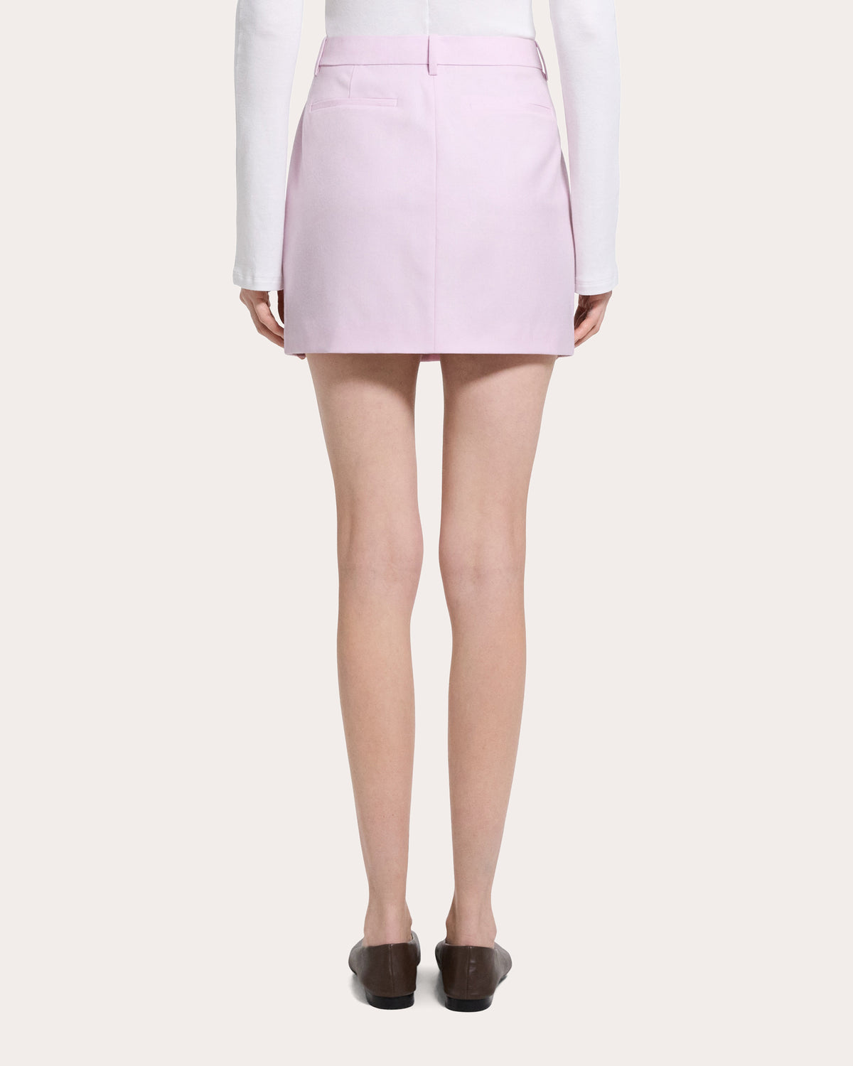 Sleek Flannel Knife Pleat Mini Skirt
