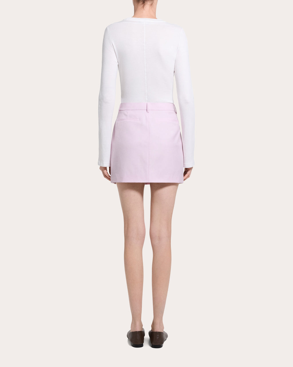 Sleek Flannel Knife Pleat Mini Skirt