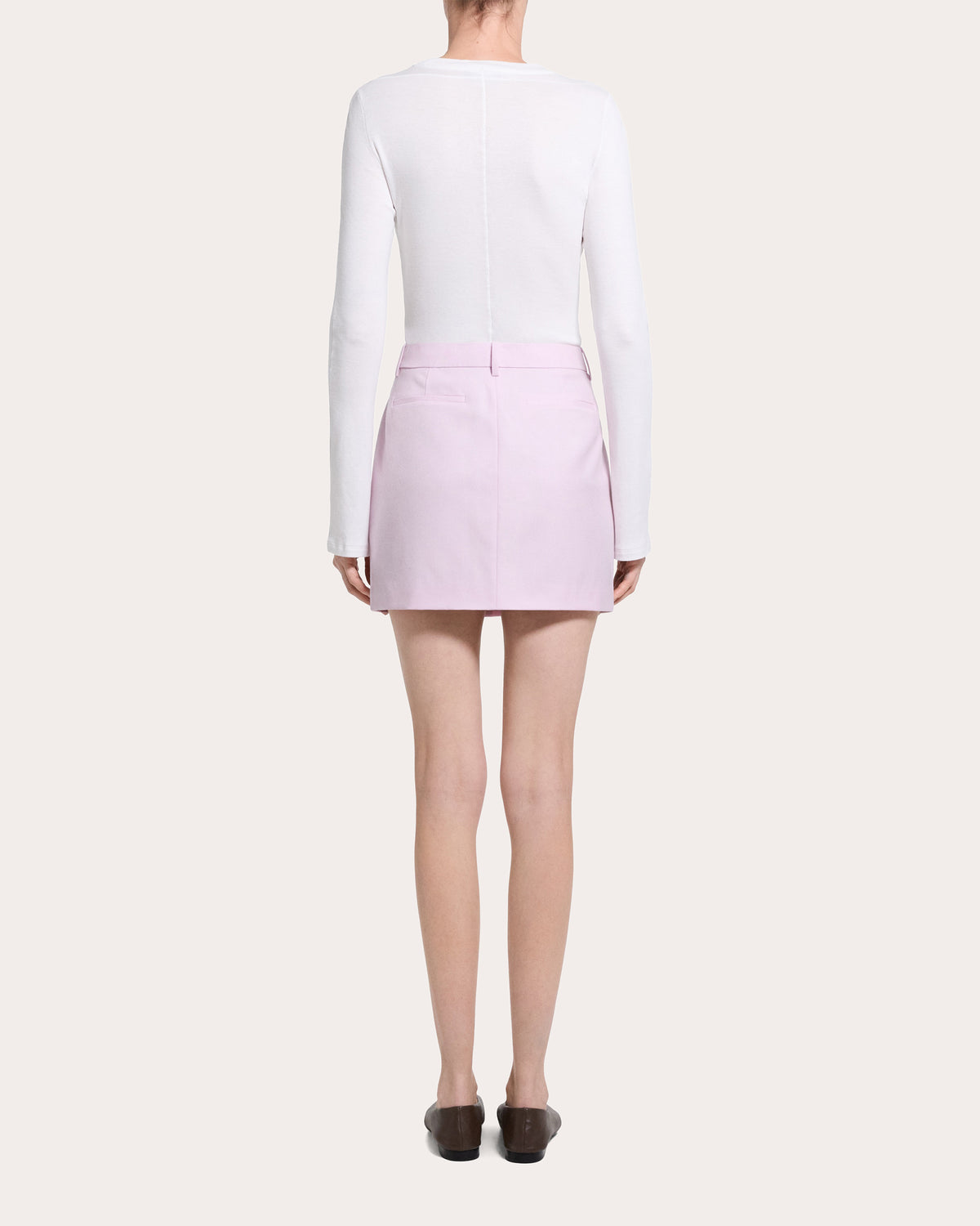 Sleek Flannel Knife Pleat Mini Skirt