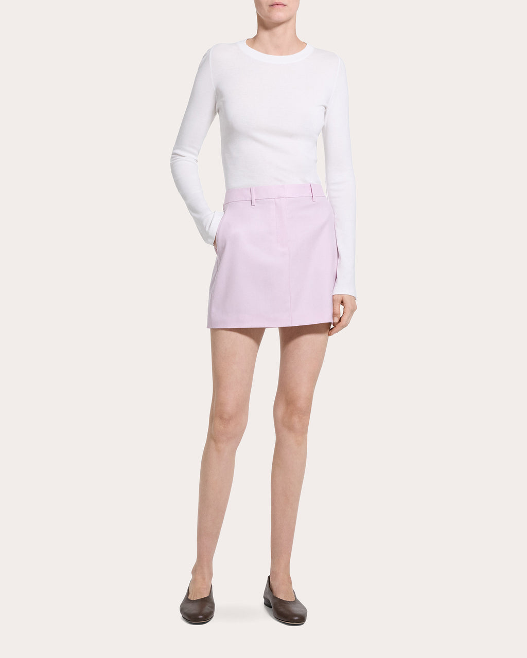 Sleek Flannel Knife Pleat Mini Skirt