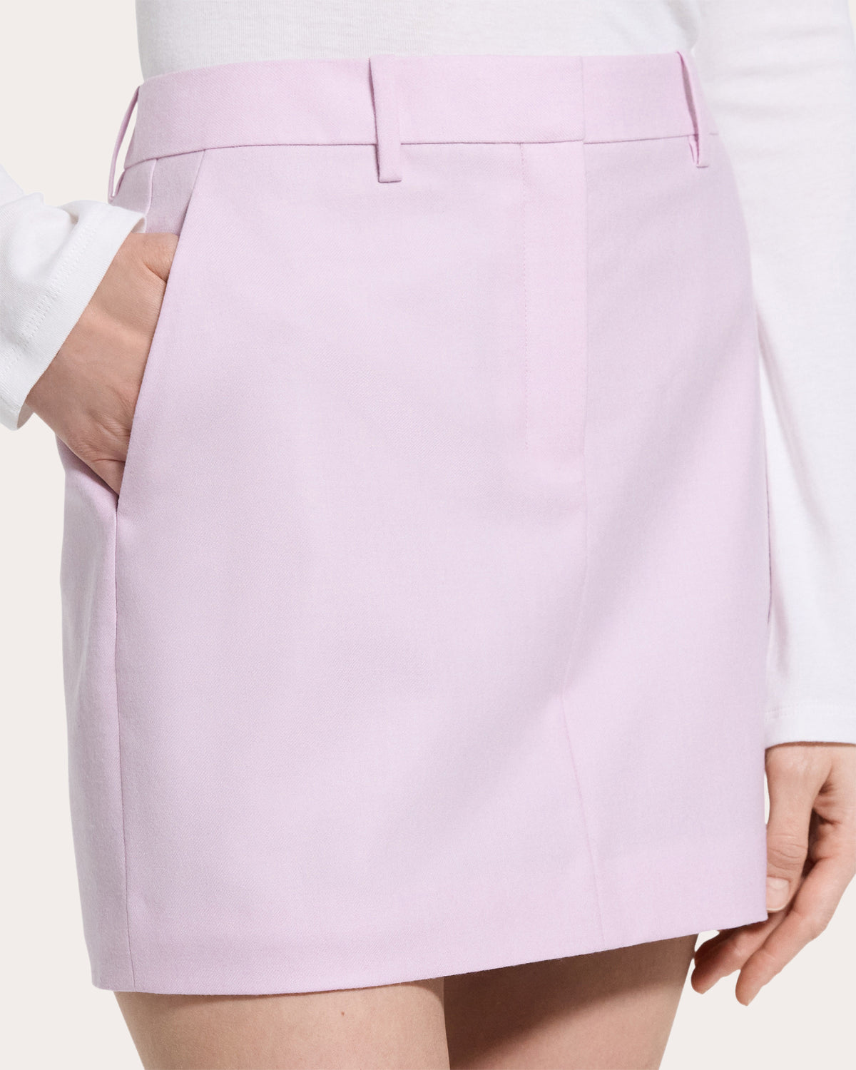 Sleek Flannel Knife Pleat Mini Skirt