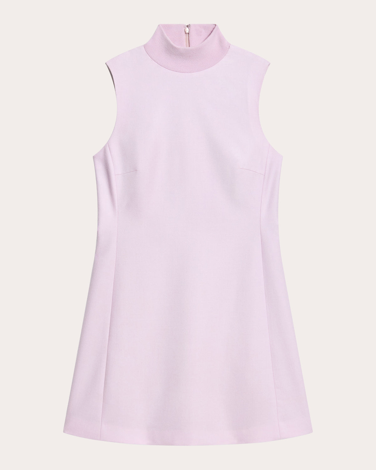Sleek Flannel Sleeveless Mock Neck Dress