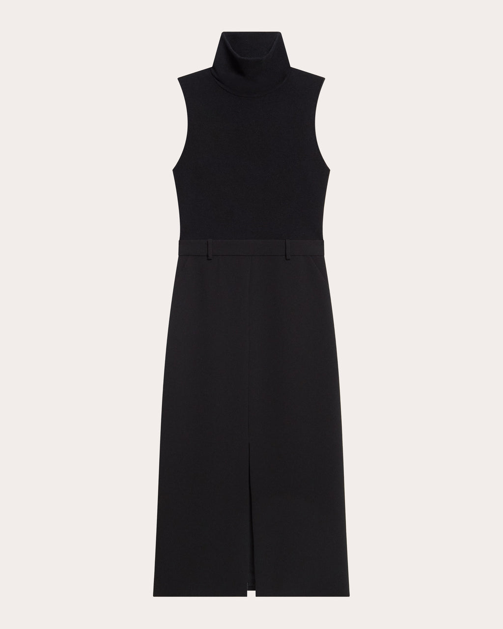 Knit Flannel Sleeveless Turtleneck Dress