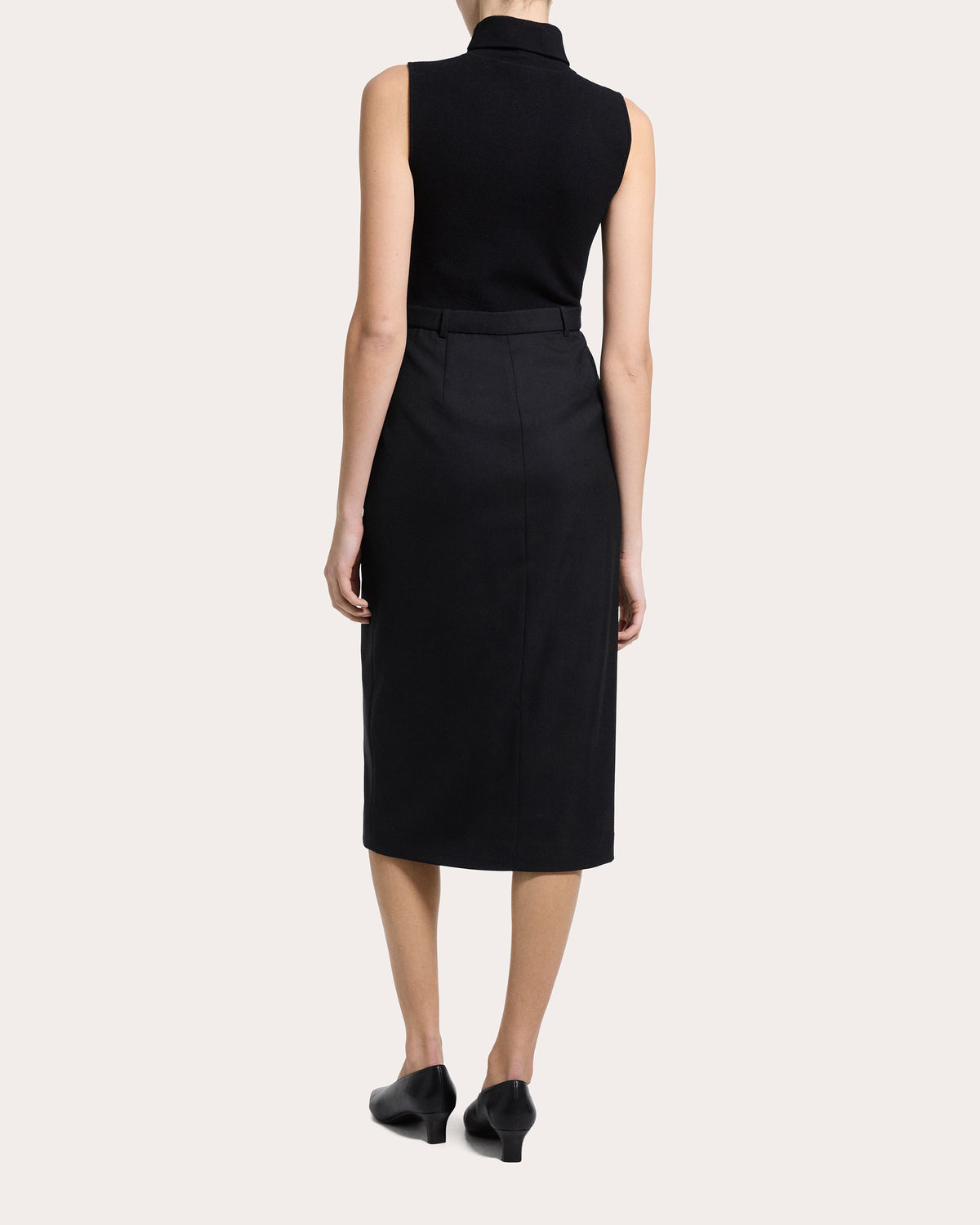 Knit Flannel Sleeveless Turtleneck Dress