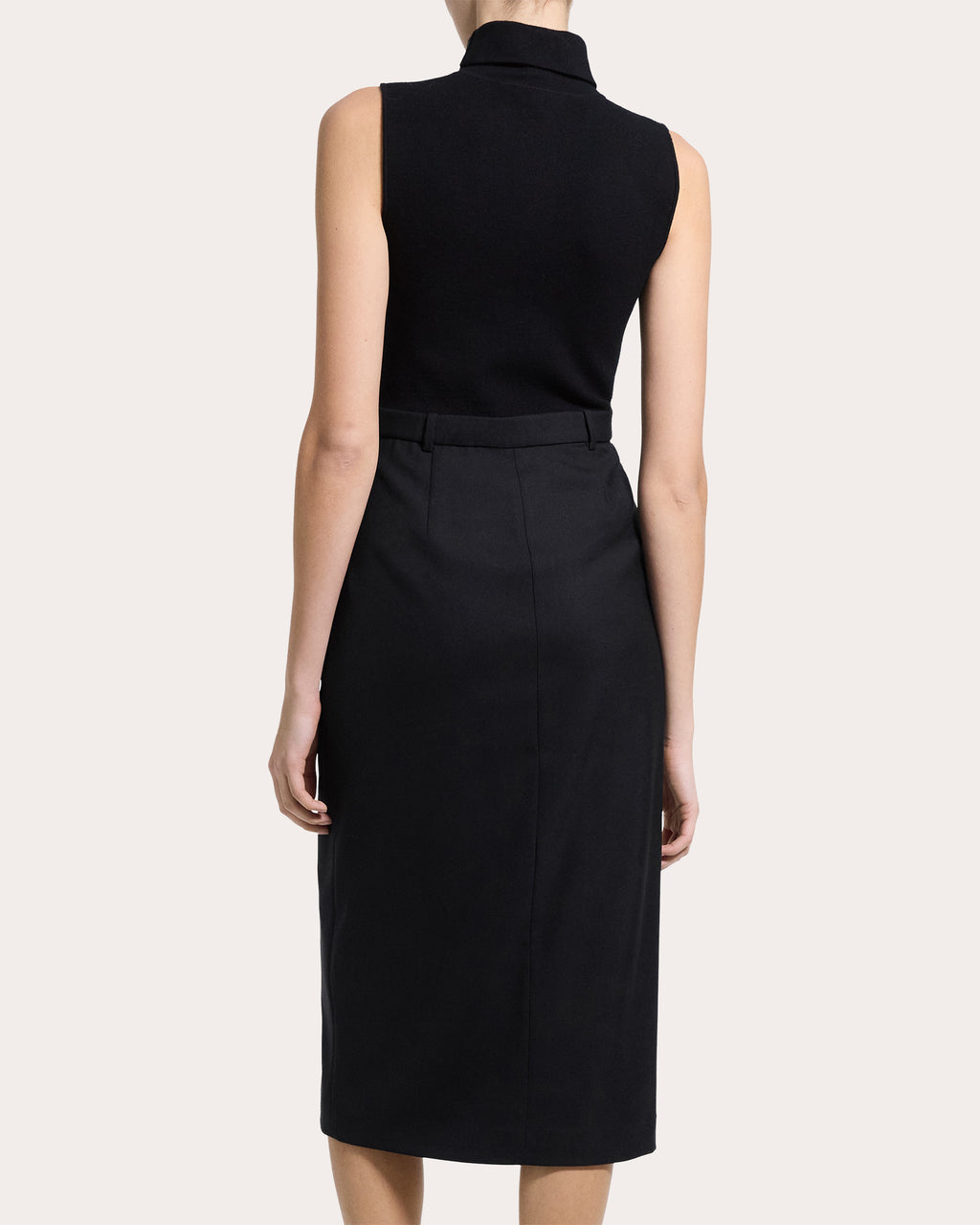 Knit Flannel Sleeveless Turtleneck Dress