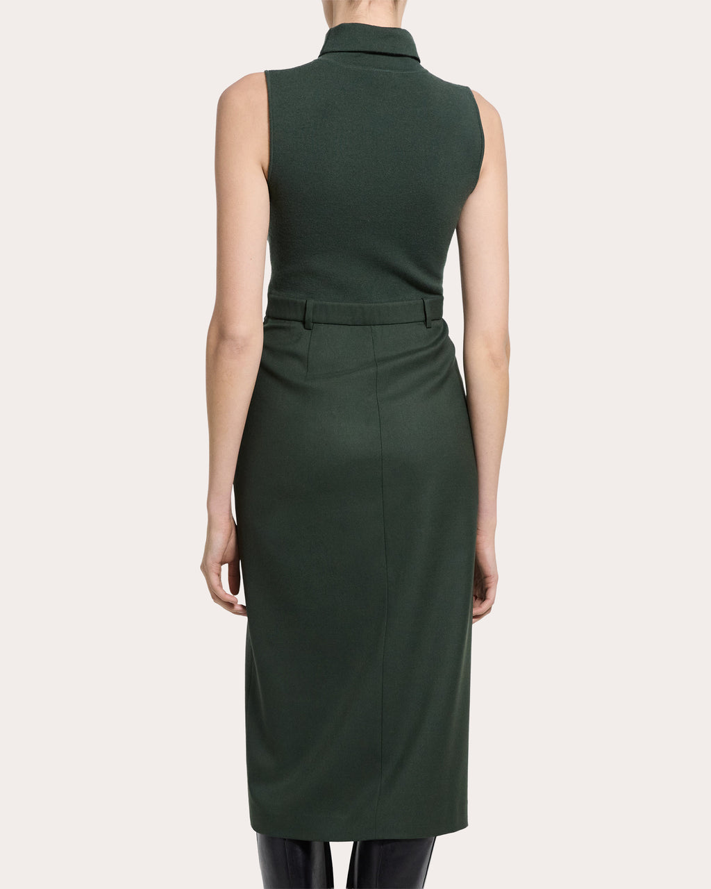 Knit Flannel Sleeveless Turtleneck Dress