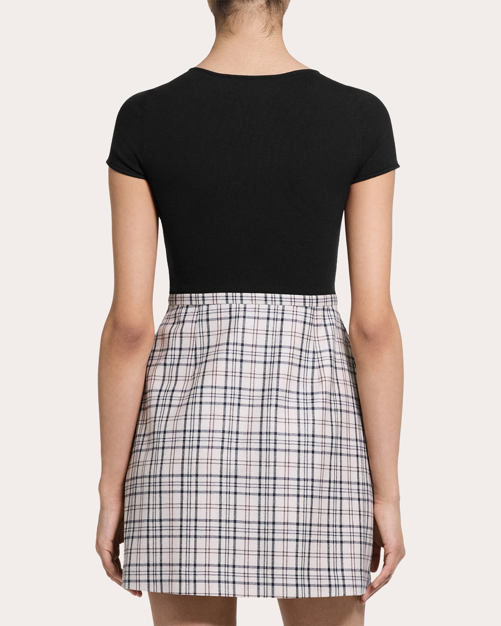 Plaid Flannel Knit Combo Mini Dress