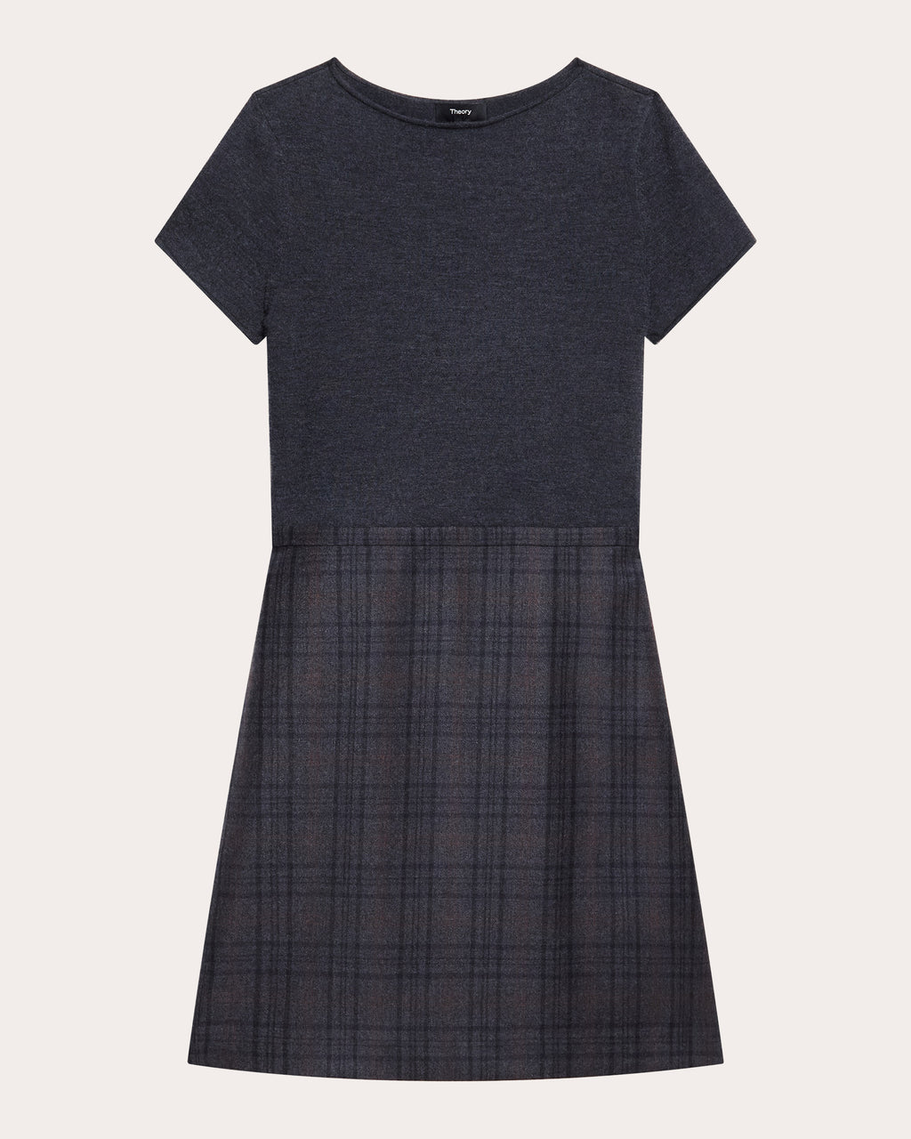 Plaid Flannel Knit Combo Mini Dress