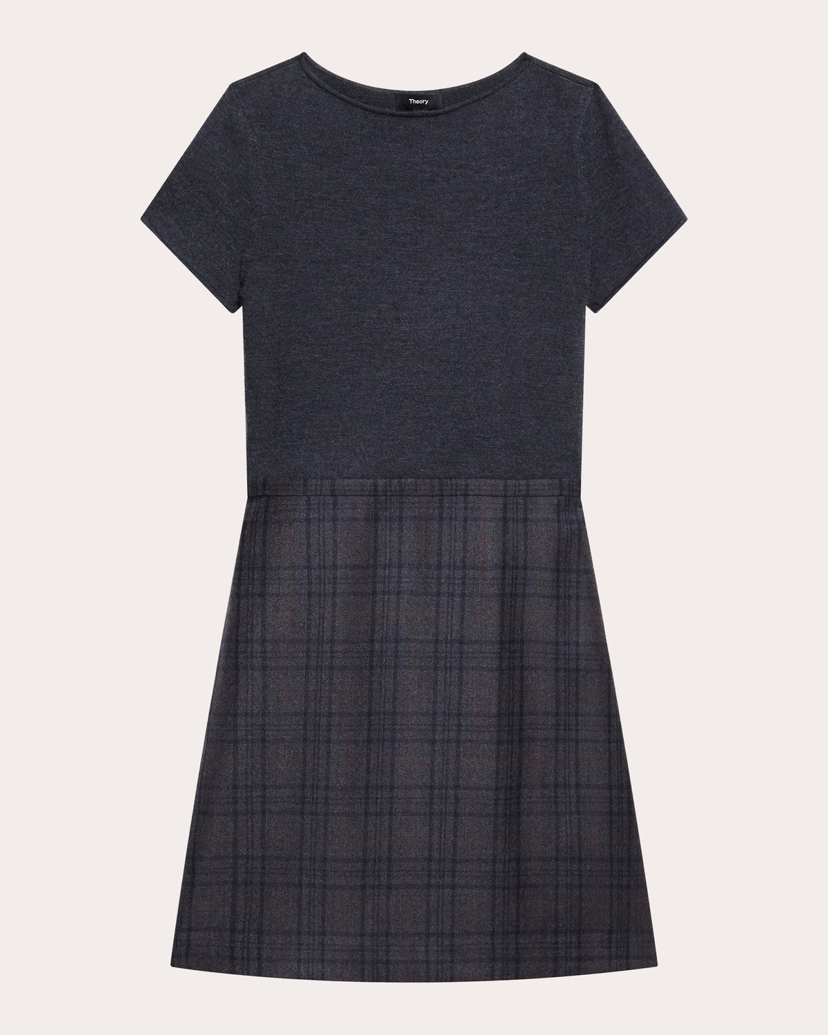 Plaid Flannel Knit Combo Mini Dress