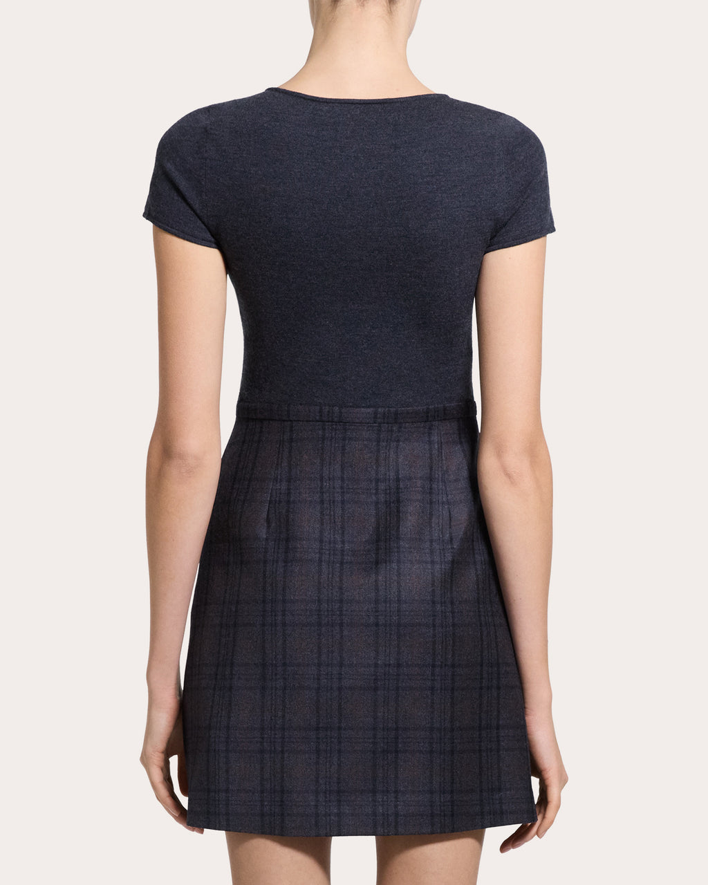 Plaid Flannel Knit Combo Mini Dress