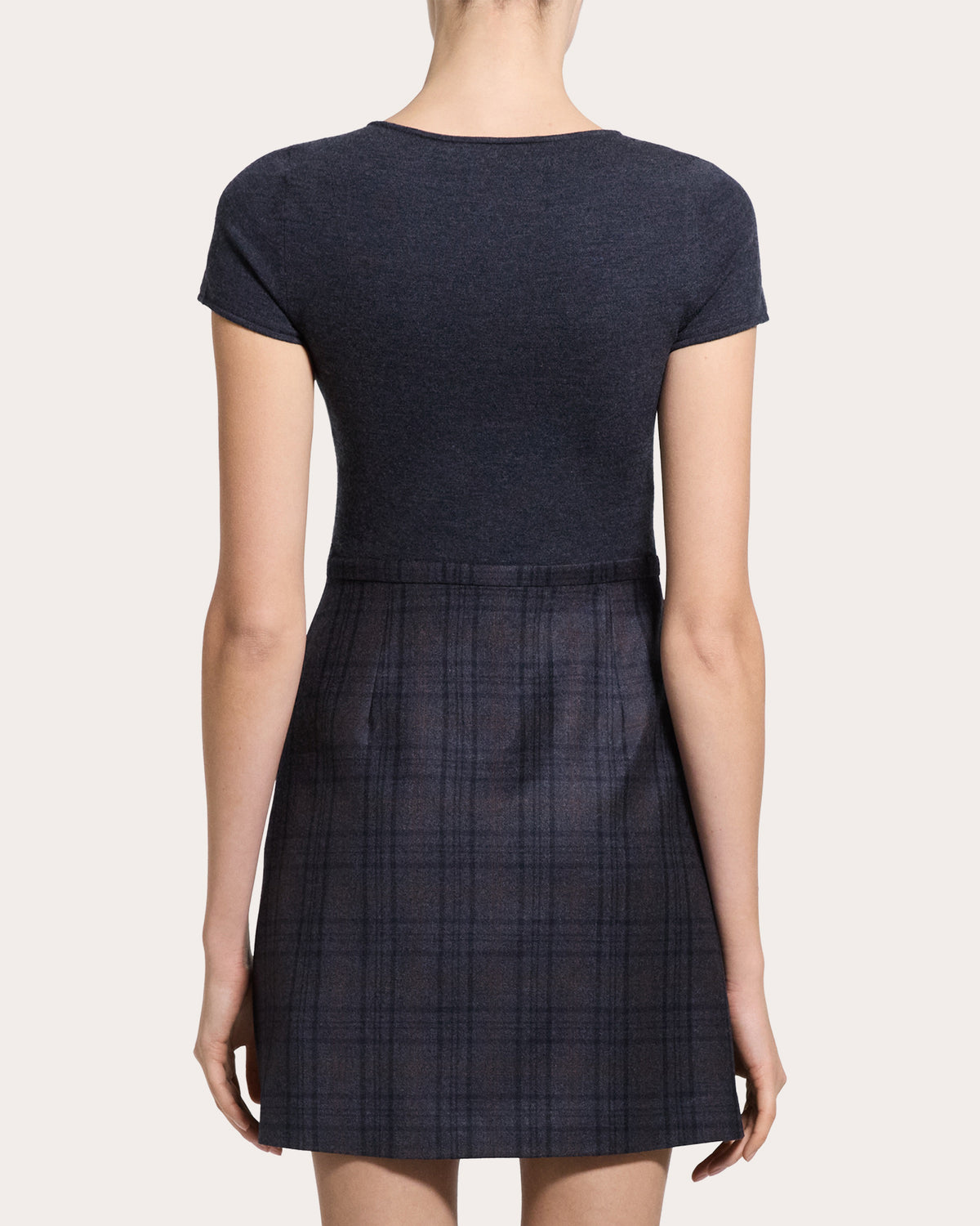 Plaid Flannel Knit Combo Mini Dress