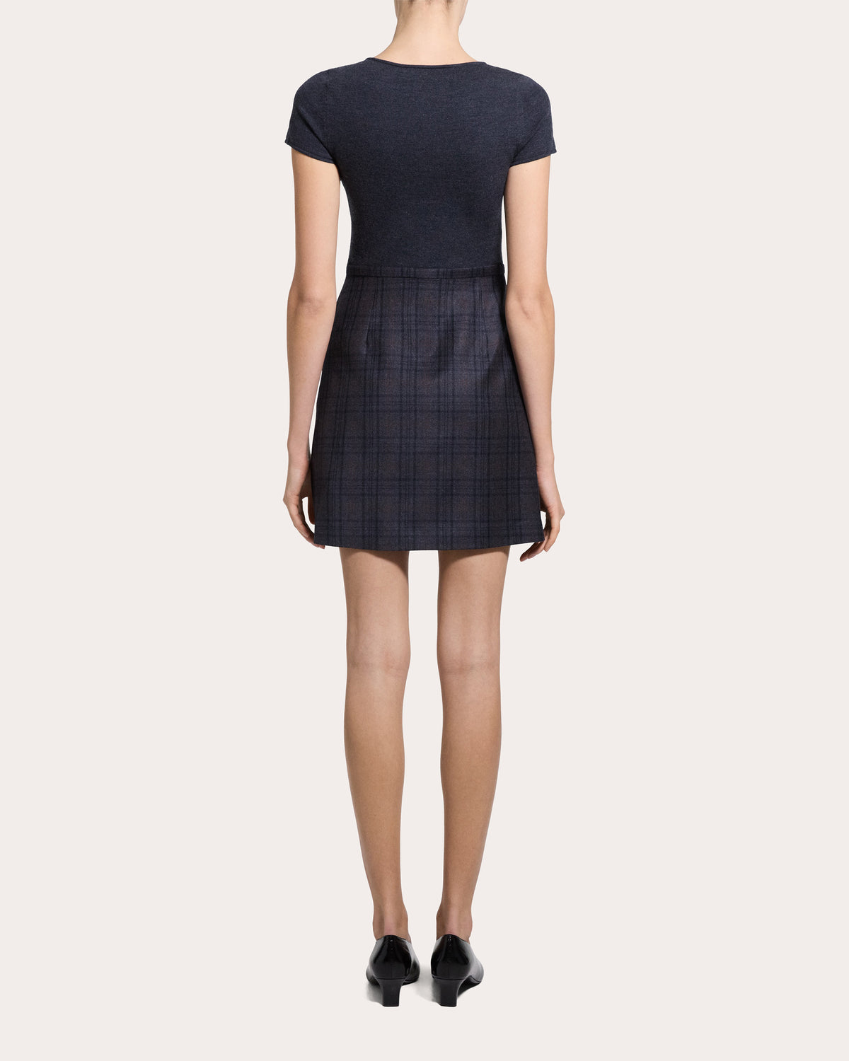 Plaid Flannel Knit Combo Mini Dress