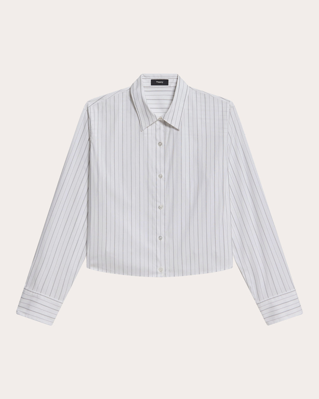 Stripe Poplin Cropped Tab Shirt