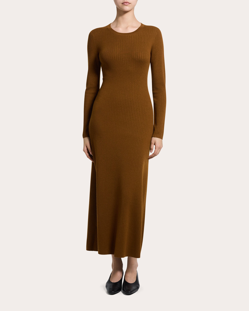 Regal Wool Ribbed Maxi Dress